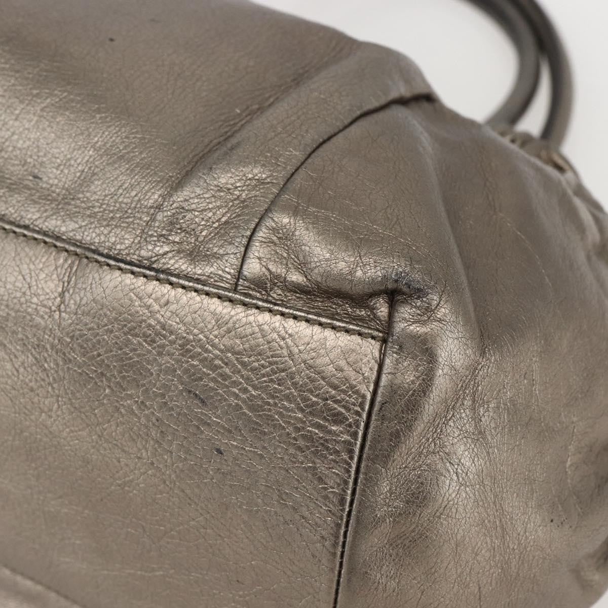Salvatore Ferragamo Vala Leather Gold Leather Handbag (Pre-Owned)