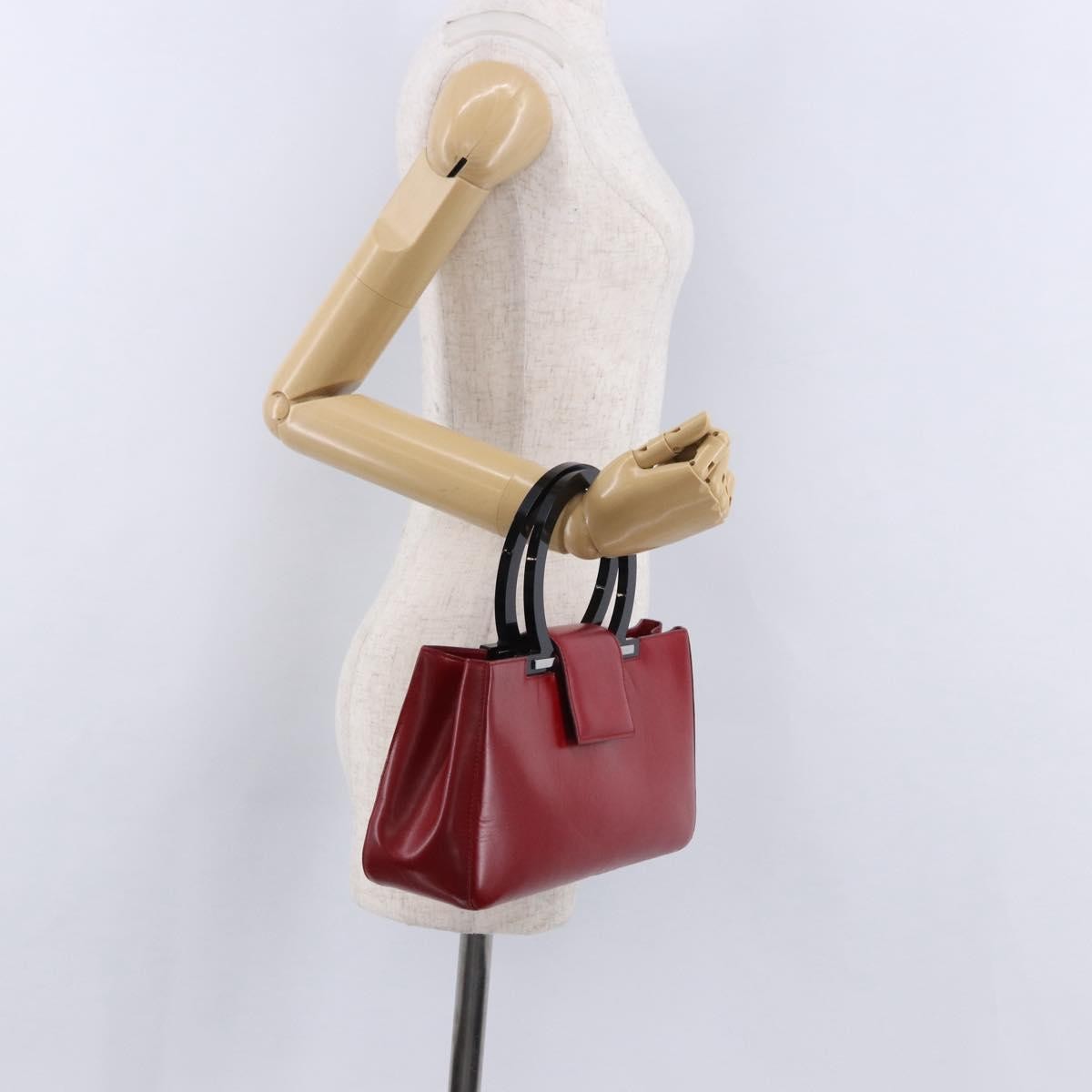Salvatore Ferragamo Gancini Leather Red Leather Handbag (Pre-Owned)