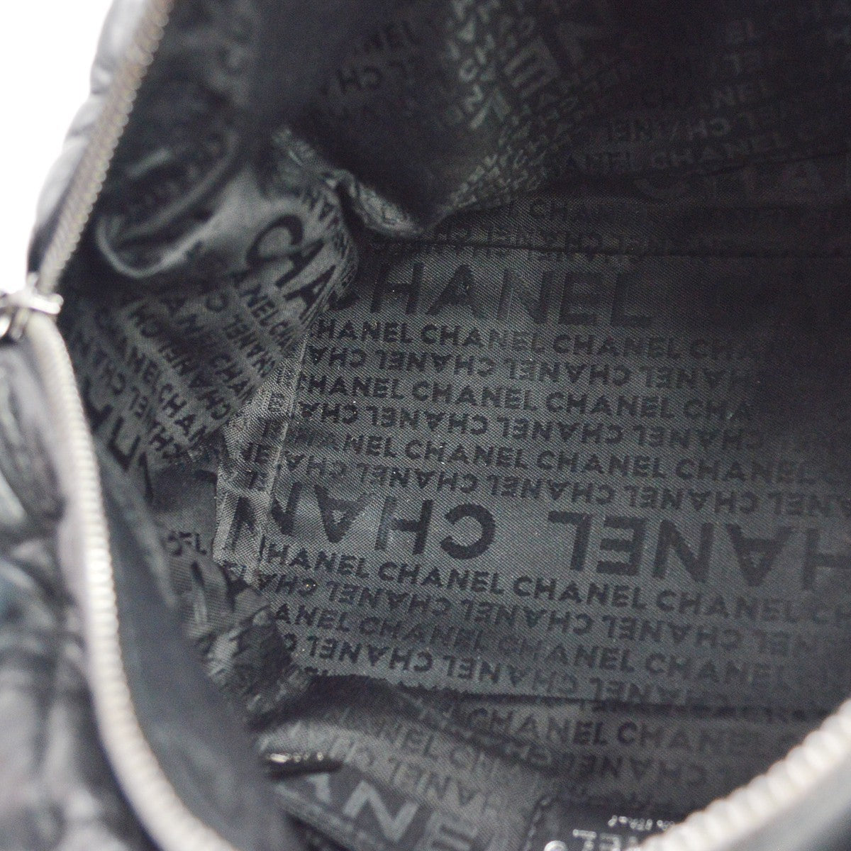 Chanel Lady Braid Bowler Quilted Distressed Calfskin Black Leather Handbag (Pre-Owned)