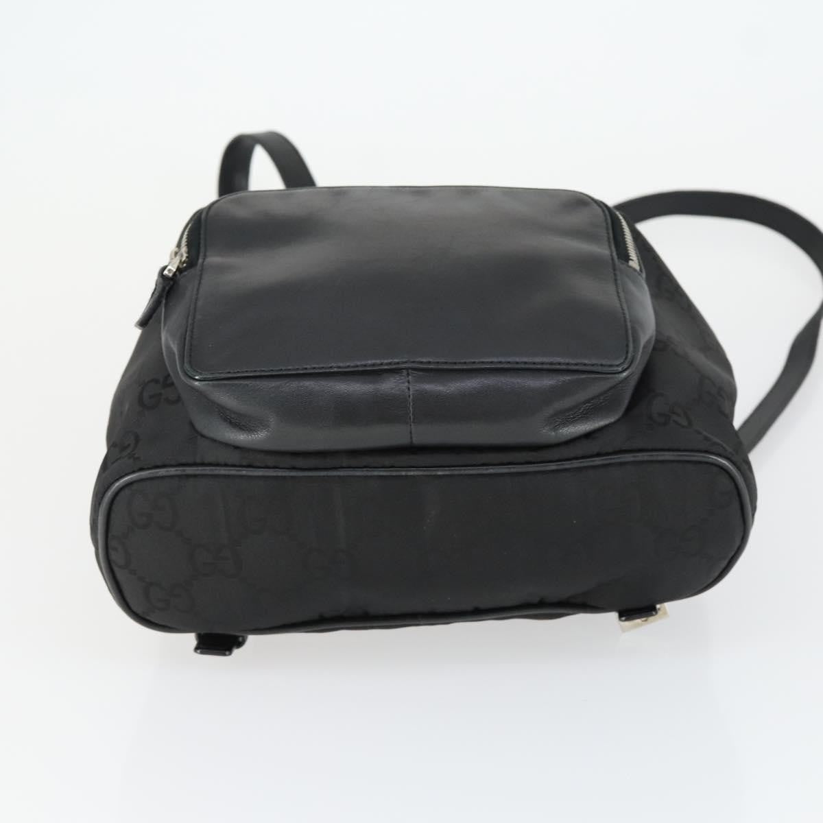 Gucci Vintage Jackie Gg Canvas And Leather Black Canvas Backpack Bag (Pre-Owned)