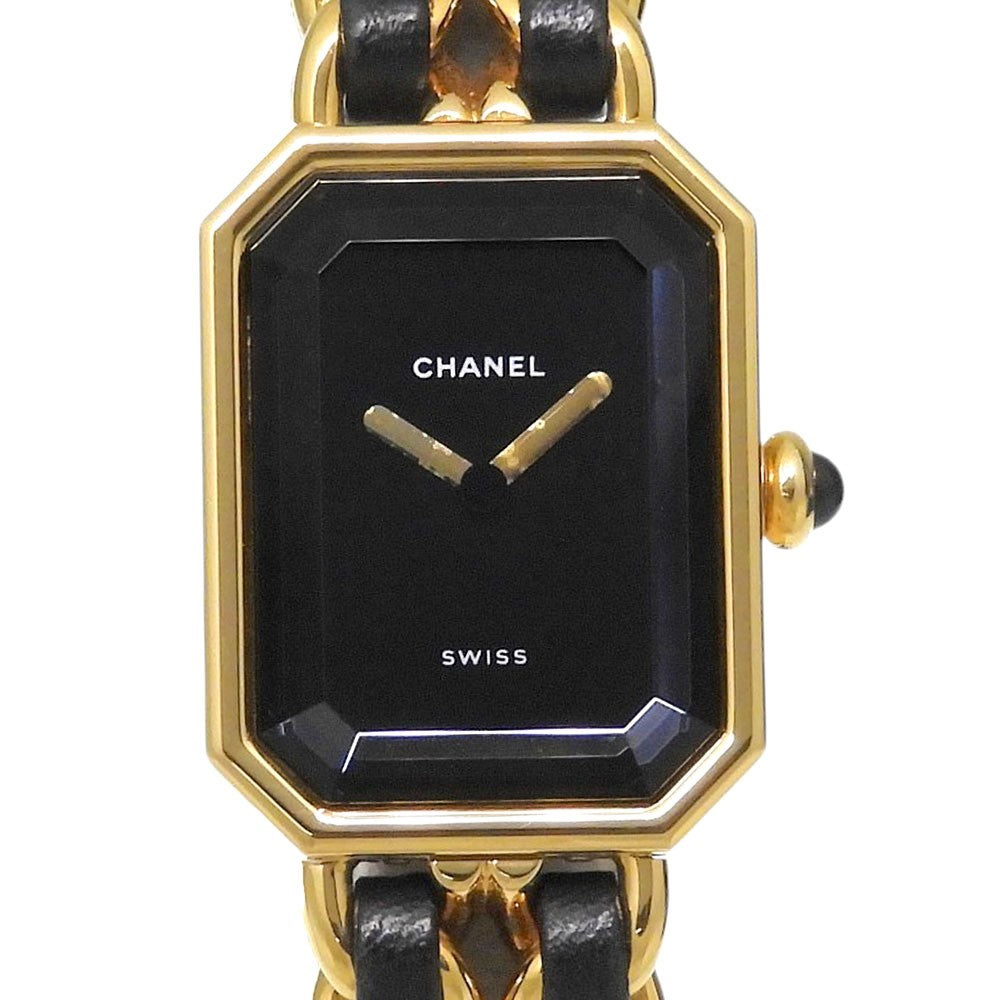 Chanel Premiere Rock Quartz Plated Metal And Leather Watch (Pre-Owned)