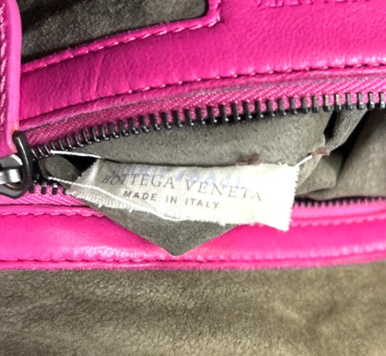 Bottega Veneta Nodini Intrecciato Nappa Pink Leather Shoulder Bag Bag (Pre-Owned)