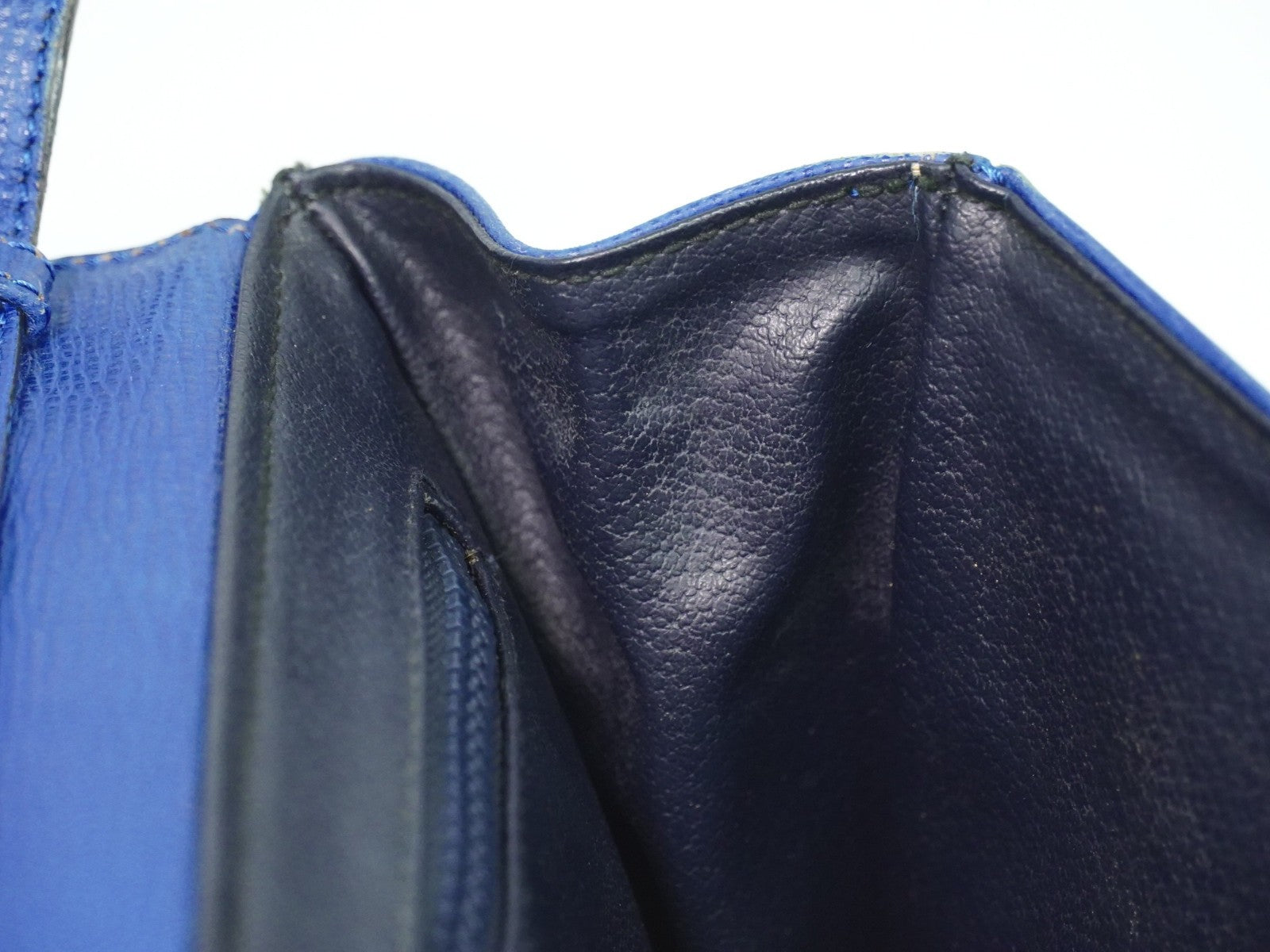 Celine Circle Logo Leather Blue Leather Shoulder Bag Bag (Pre-Owned)