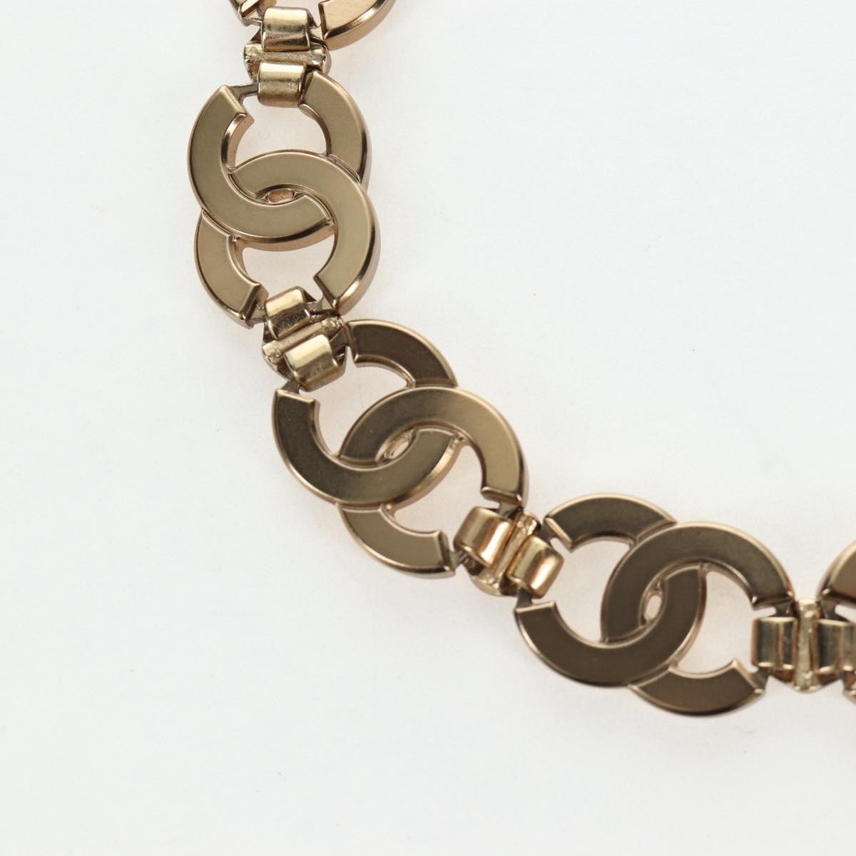 Chanel Cc Link Choker Metal With Crystals Gold Metal Necklace Jewelry (Pre-Owned)