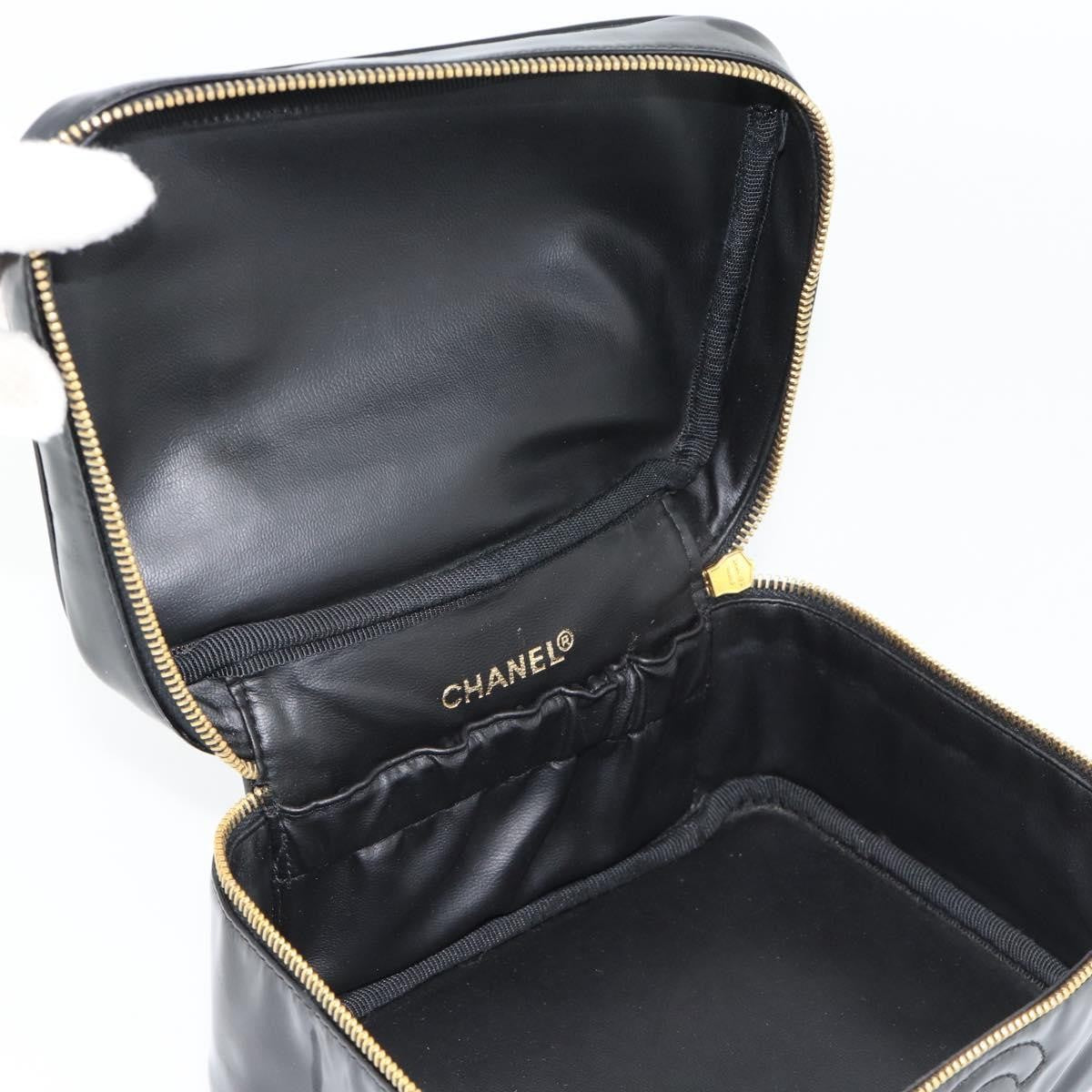 Chanel Vintage Timeless Cosmetic Case Patent Black Patent_Leather Handbag (Pre-Owned)