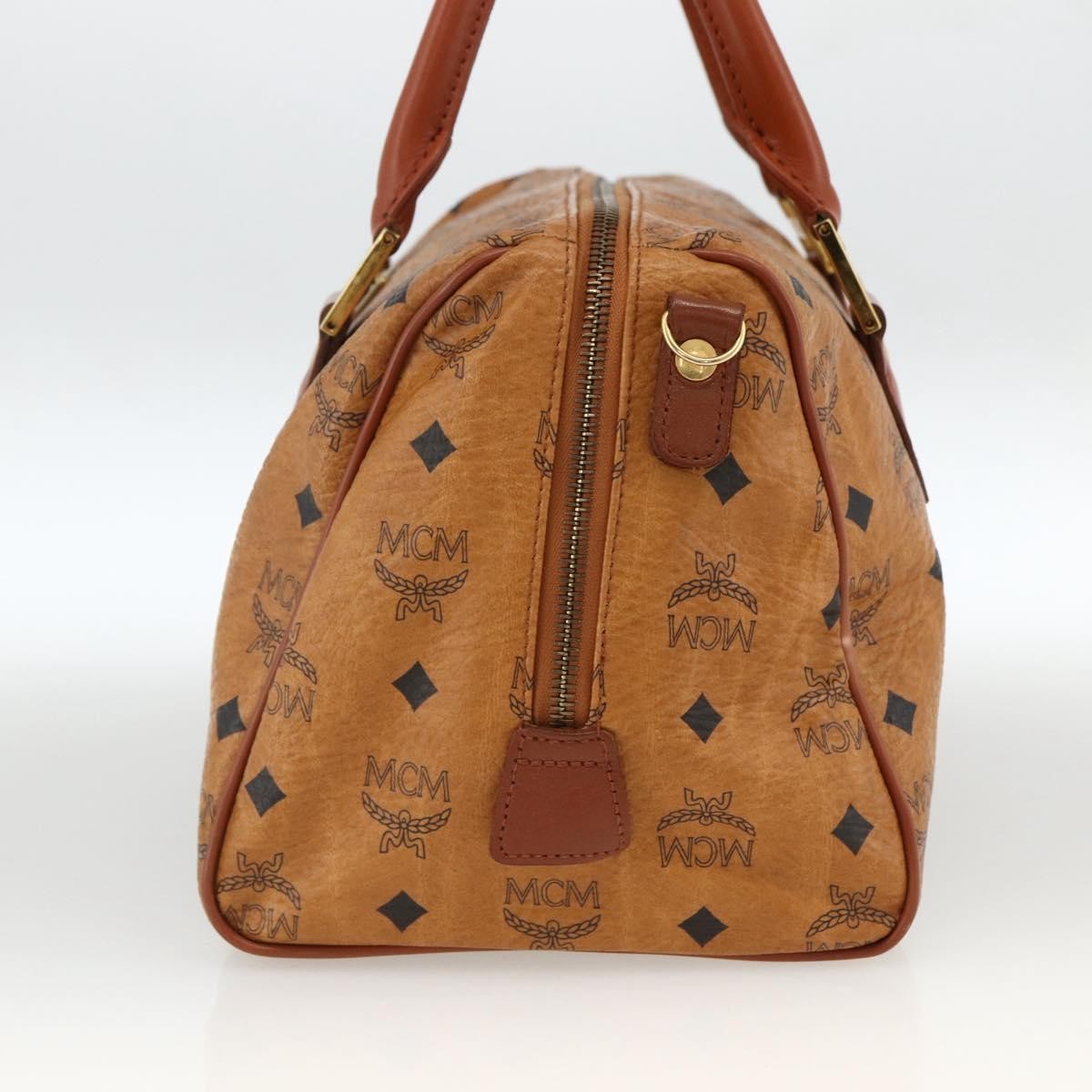 MCM Visetos Logogramme Leather Brown Leather Handbag (Pre-Owned)