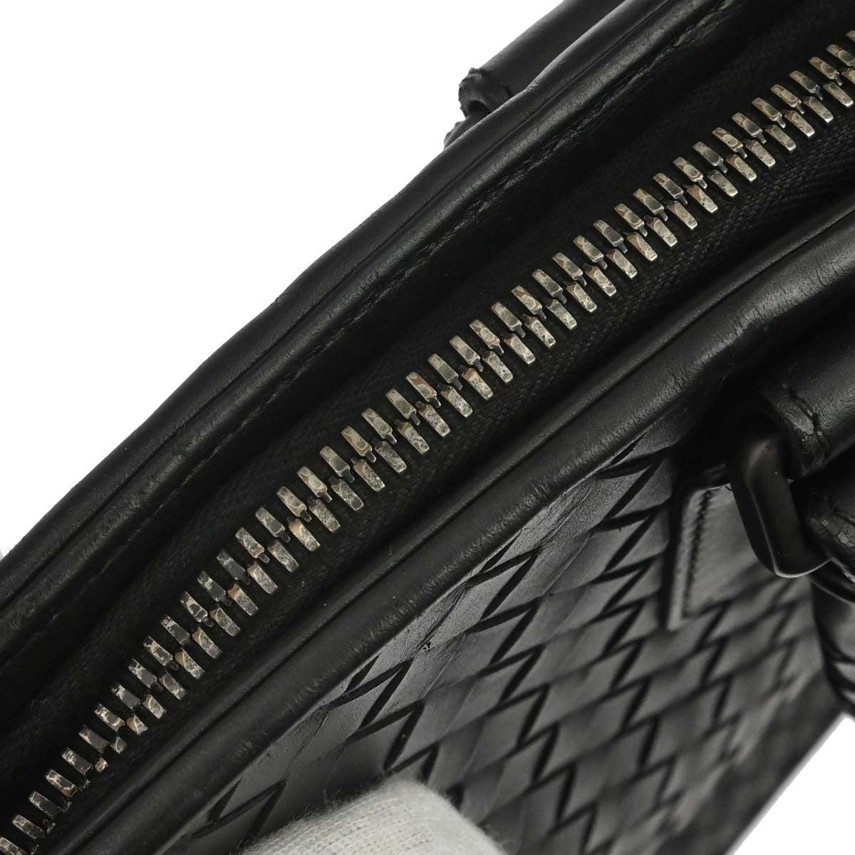 Bottega Veneta Top Zip Intrecciato Nappa Black Leather Briefcase Bag (Pre-Owned)