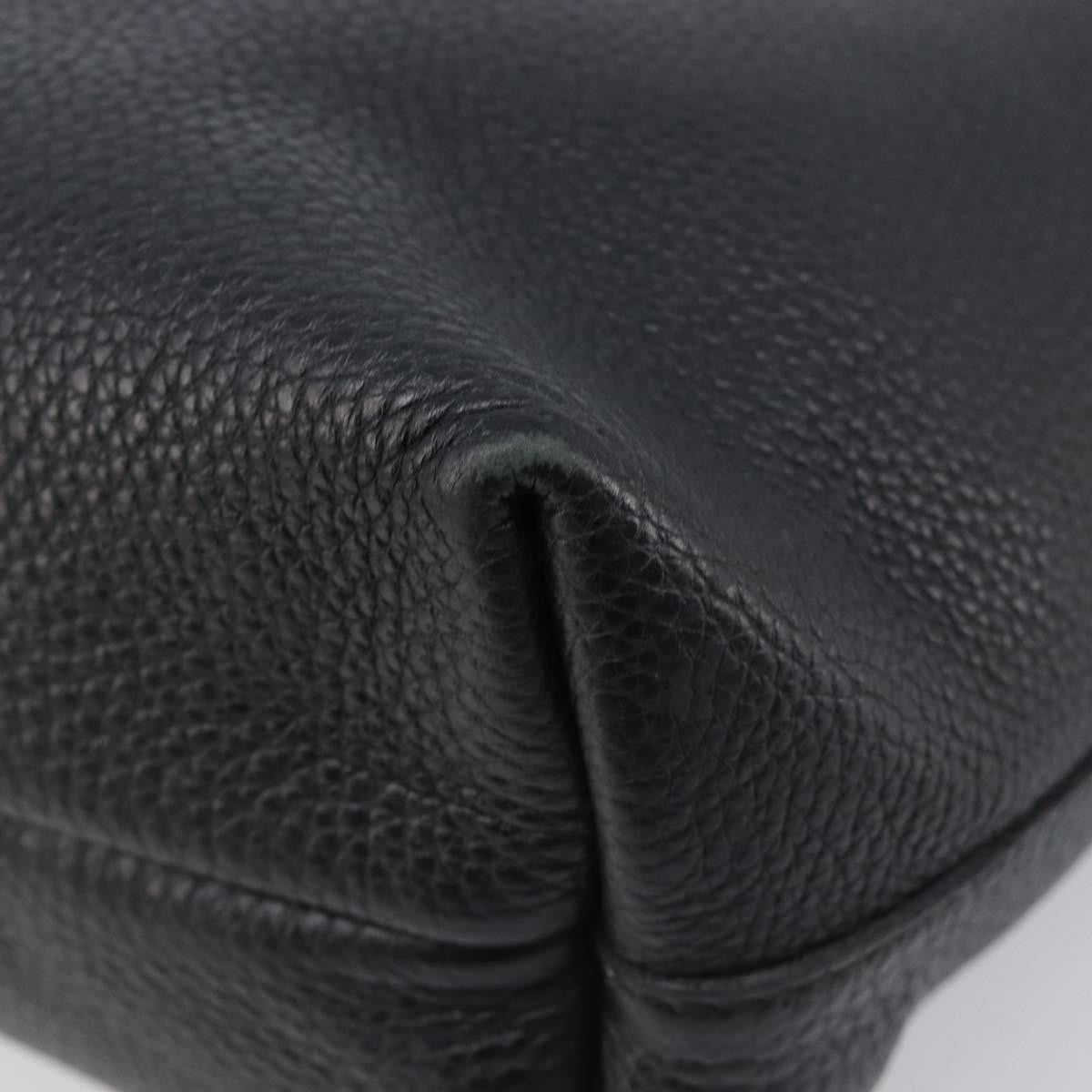 Salvatore Ferragamo Gancini Leather Black Leather Handbag (Pre-Owned)