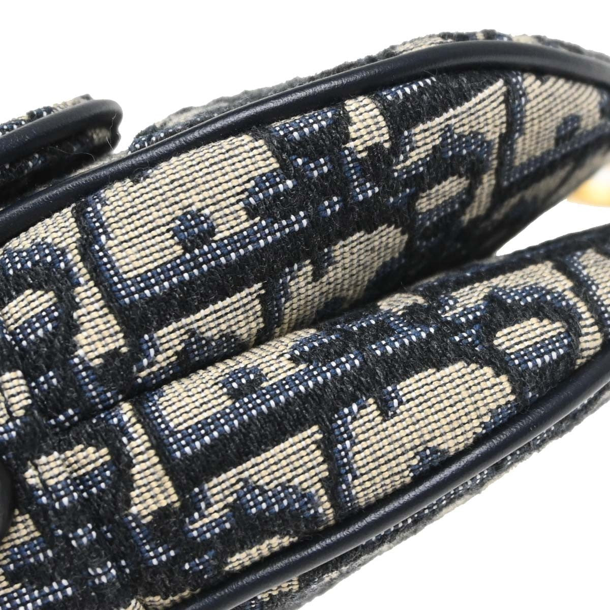 Christian Dior Saddle Oblique Canvas Navy Canvas Handbag (Pre-Owned)