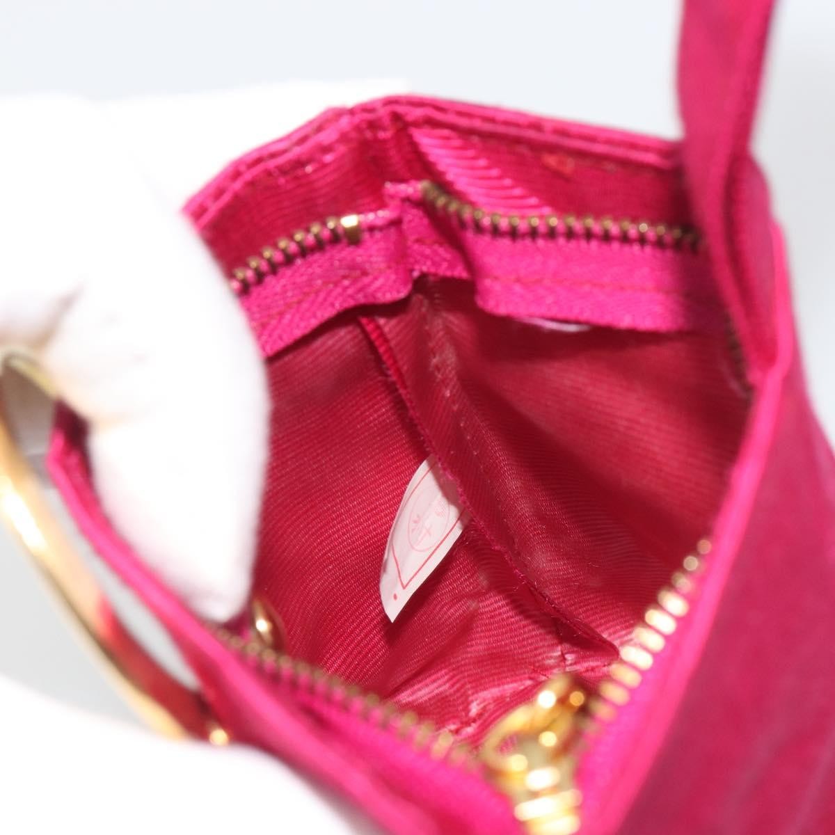 Celine Circle Logo Pouch Nylon Pink Nylon Clutche & Pouche Bag (Pre-Owned)