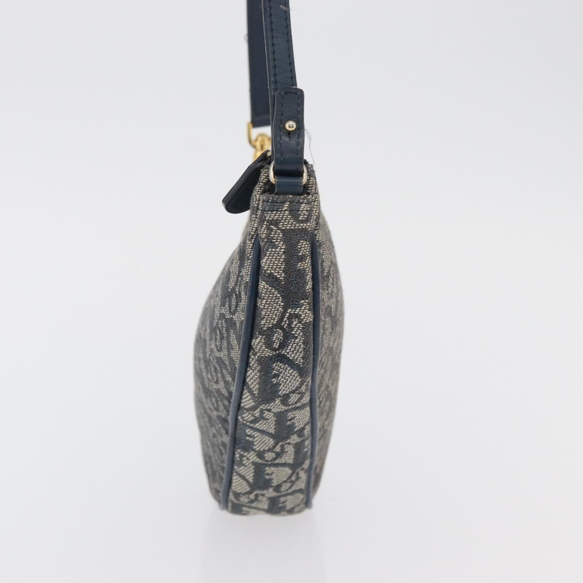 Christian Dior Vintage Saddle Bag Canvas Navy Canvas Clutche & Pouche Bag (Pre-Owned)