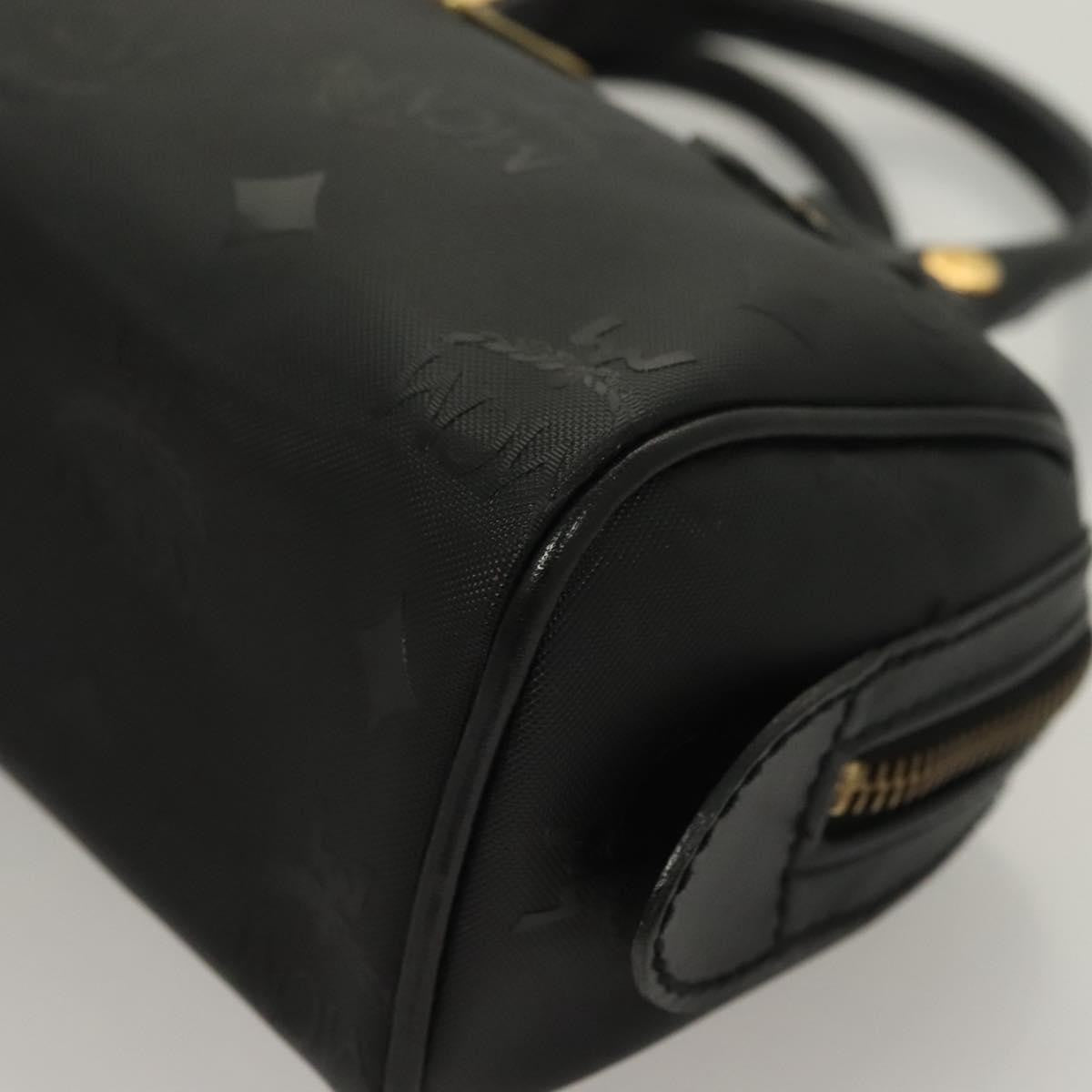 MCM Visetos Logogramme Canvas And Leather Black Canvas Handbag (Pre-Owned)