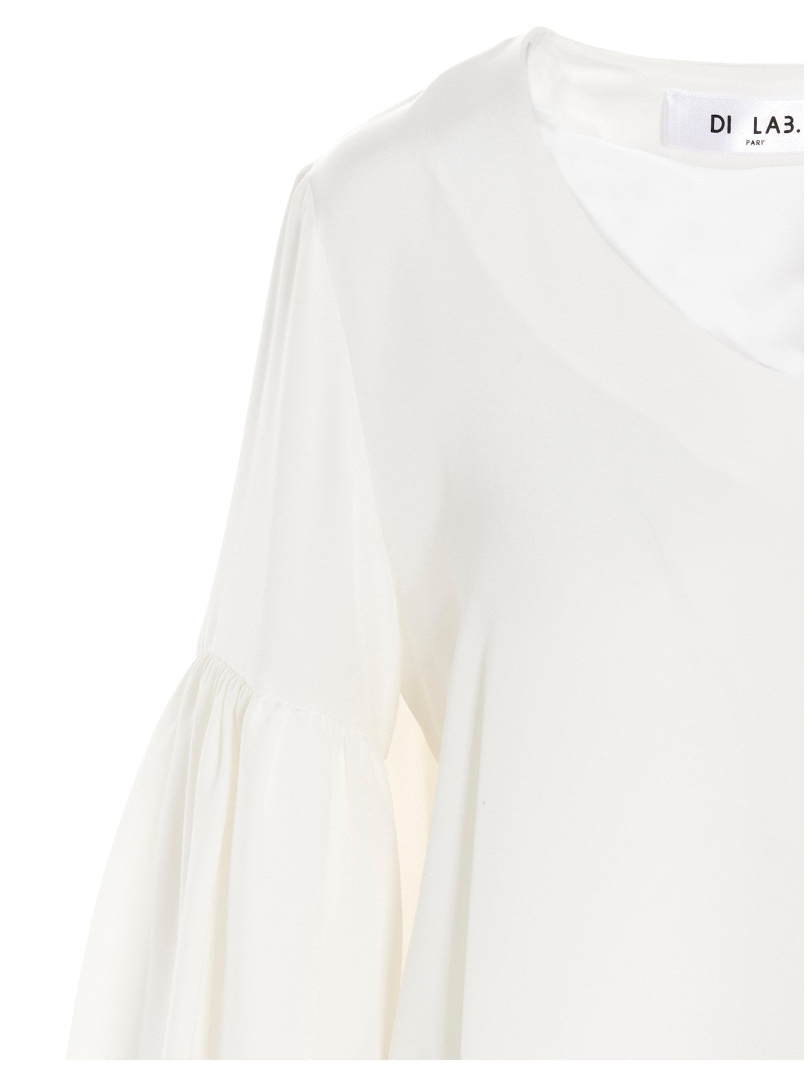 Di.La3 Pari' Women's Puff-Sleeve Silk Shirt