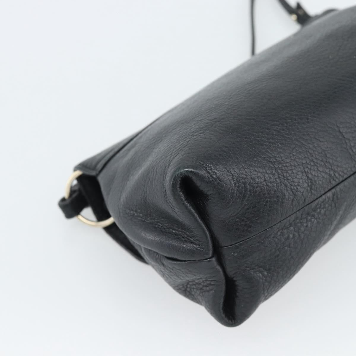 Chloe Lily Leather Black Leather Shoulder Bag Bag (Pre-Owned)