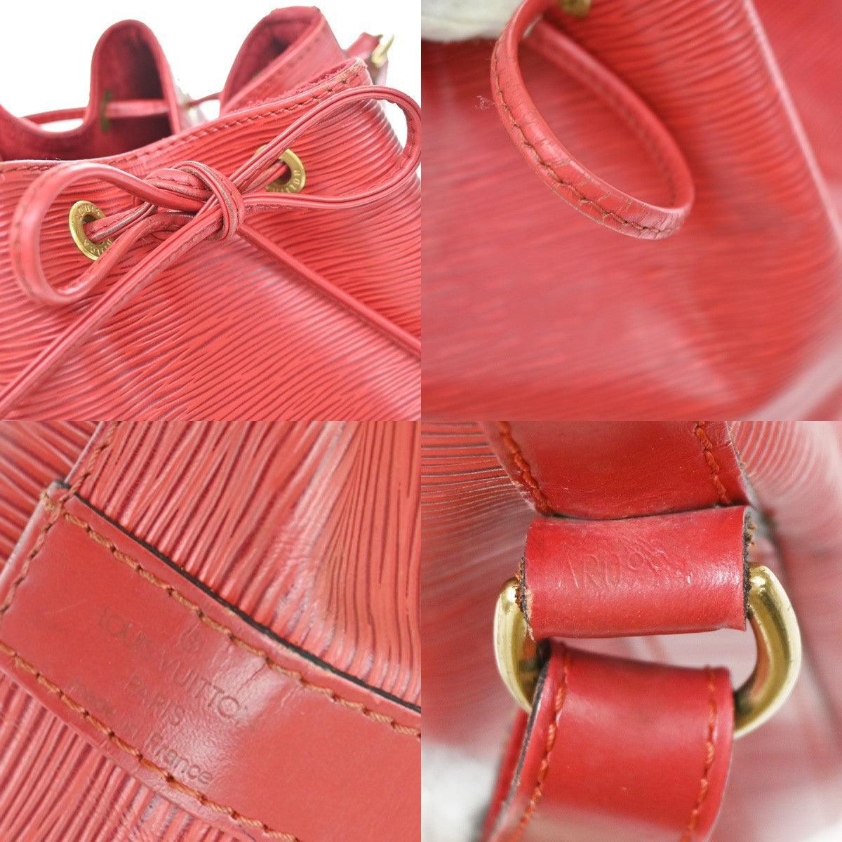 Louis Vuitton Petit Noe Epi Leather Red Leather Handbag (Pre-Owned)