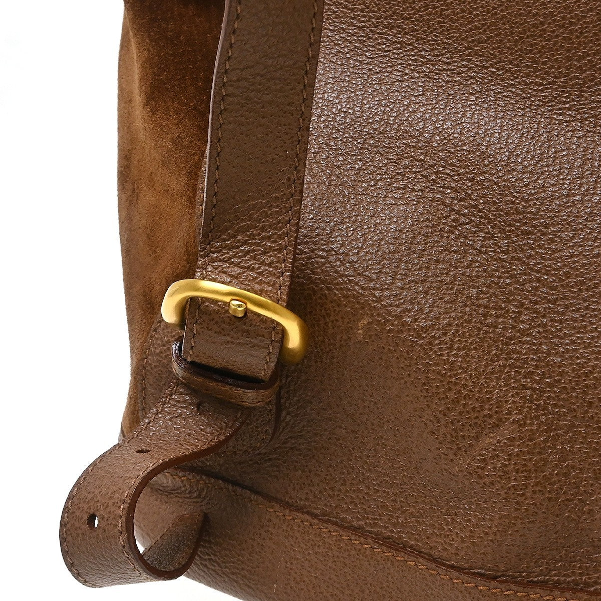 Gucci Vintage Bamboo Suede Brown Suede Backpack Bag (Pre-Owned)