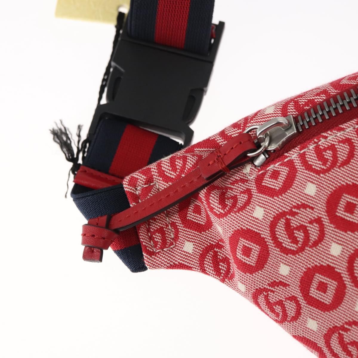 Gucci Children's Belt Gg Coated Canvas Red Canvas Handbag (Pre-Owned)