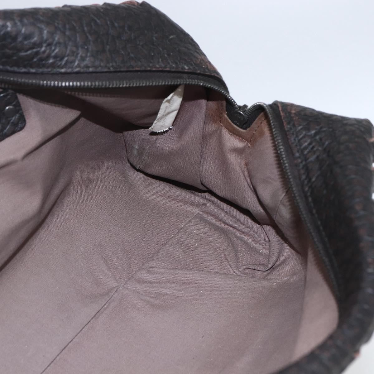 Bottega Veneta Zip Clutch Leather Brown Leather Clutche & Pouche Bag (Pre-Owned)