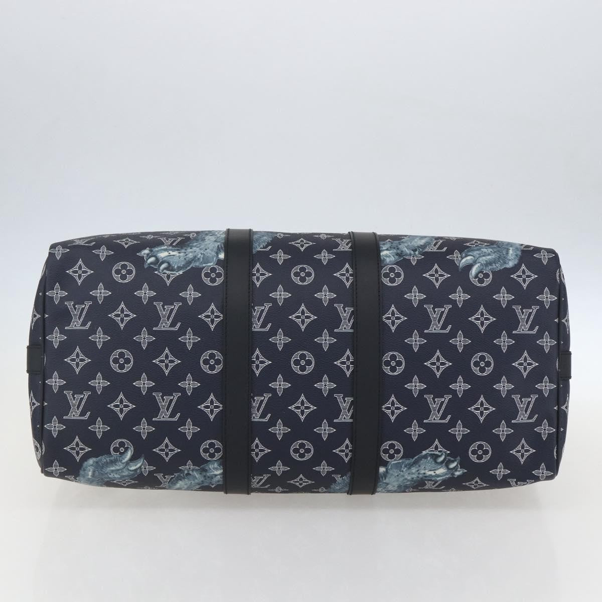 Louis Vuitton Keepall Bandouliere Limited Edition Chapman Savane Monogram Canvas Navy Canvas Travel Bag Bag (Pre-Owned)