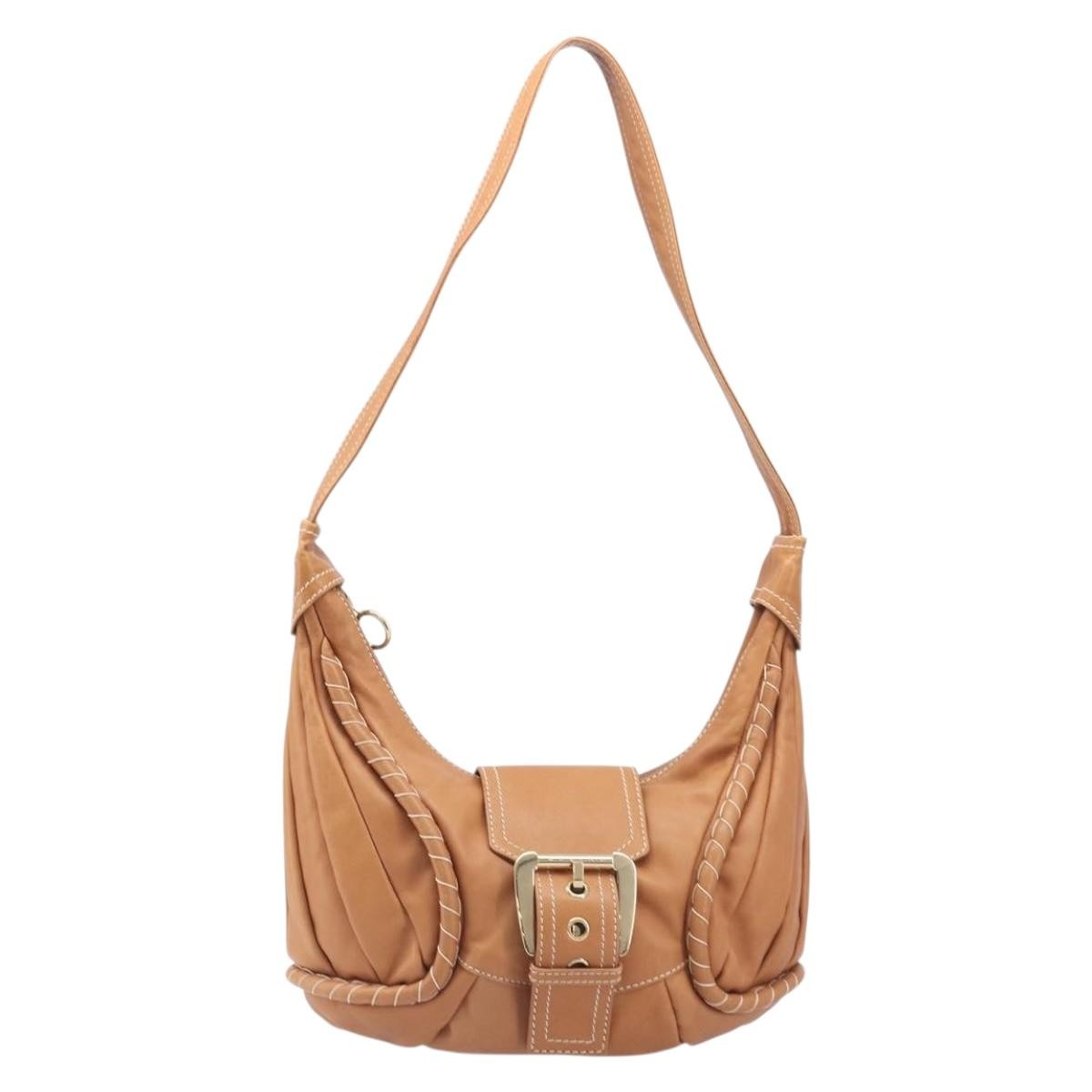 Celine Shoulder Leather Brown Leather Shoulder Bag Bag (Pre-Owned)