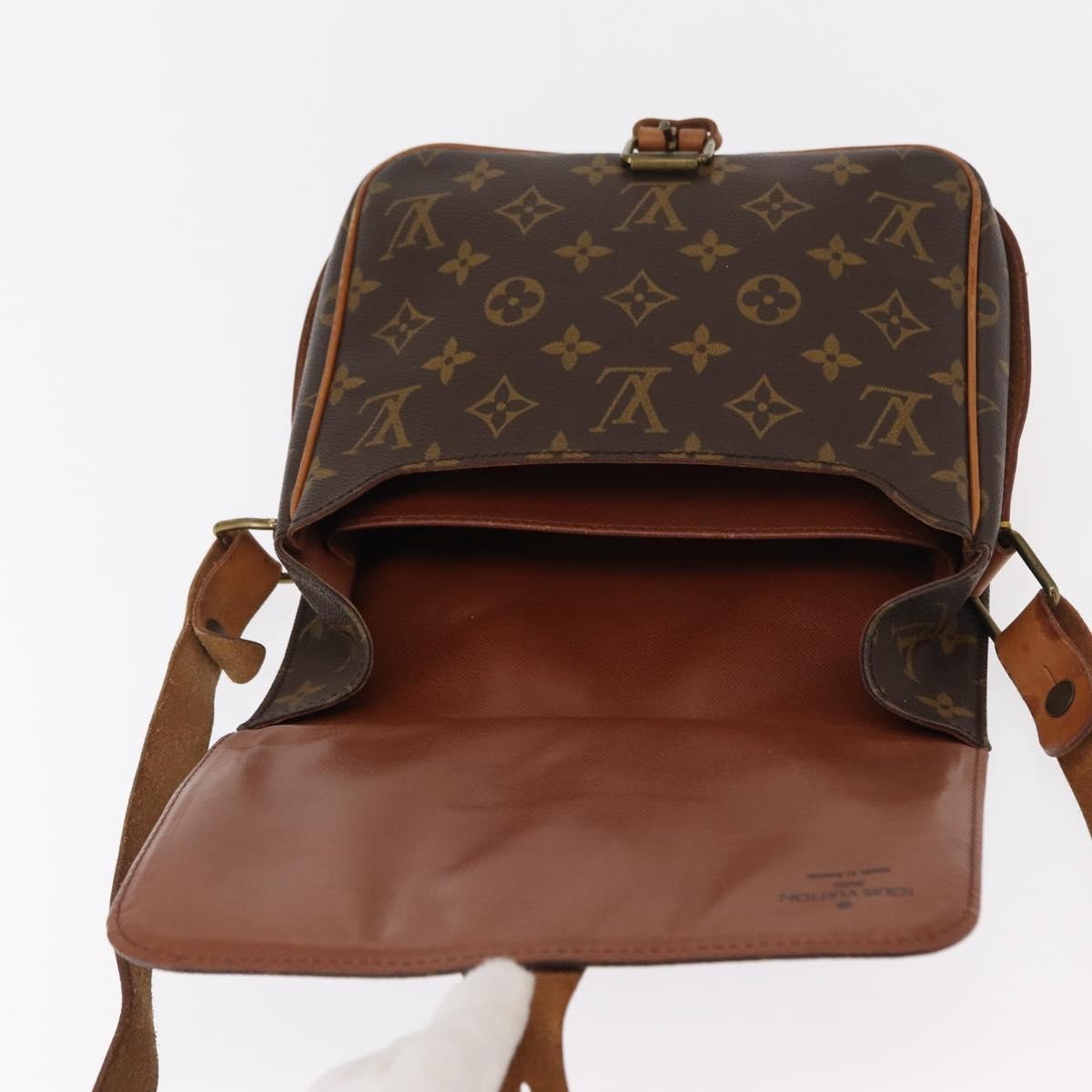 Louis Vuitton Cartouchiere Monogram Canvas Brown Canvas Shoulder Bag Bag (Pre-Owned)