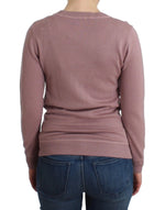 John Galliano Chic Pink V-Neck Wool Women's Cardigan