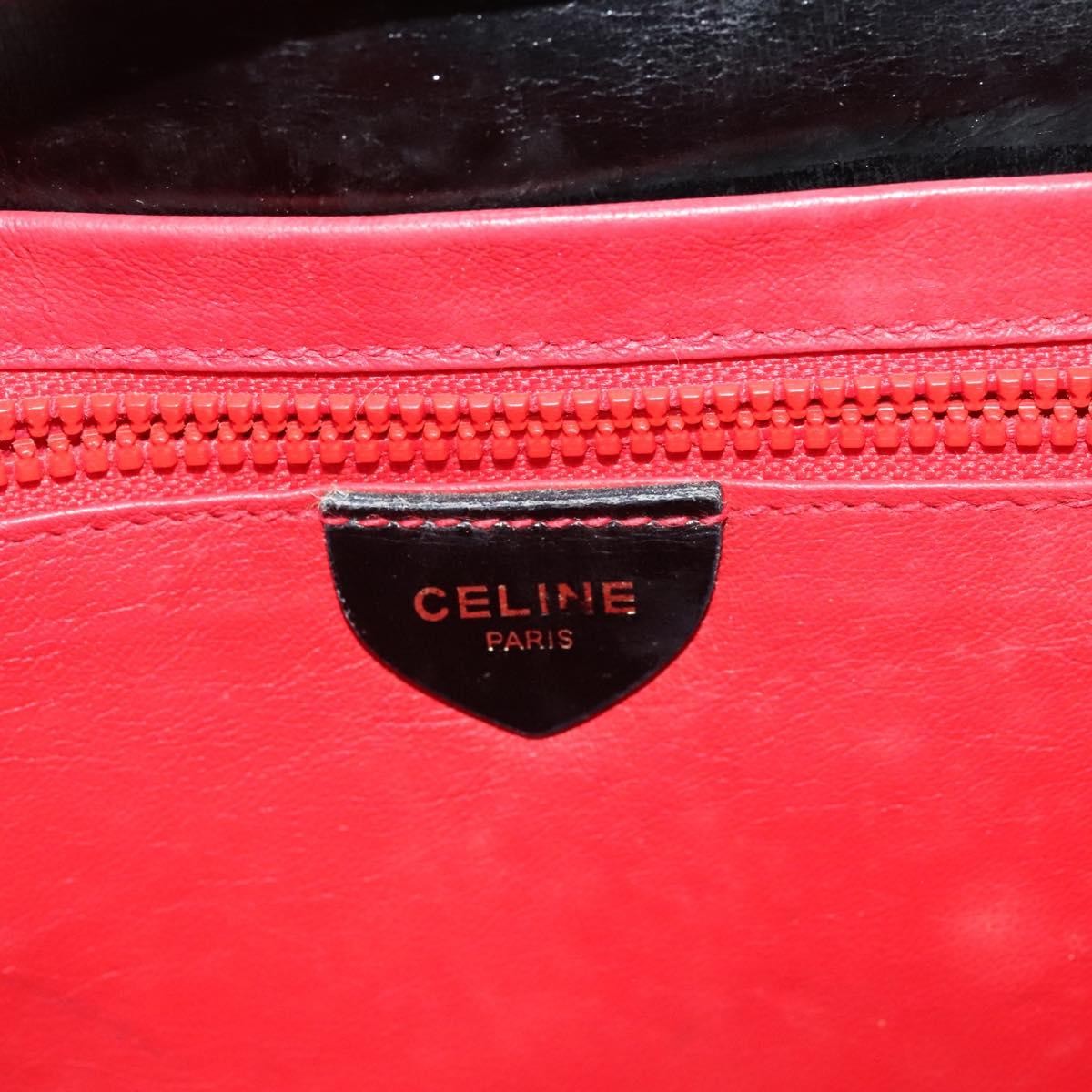 Celine Envelope Leather Black Leather Shoulder Bag Bag (Pre-Owned)