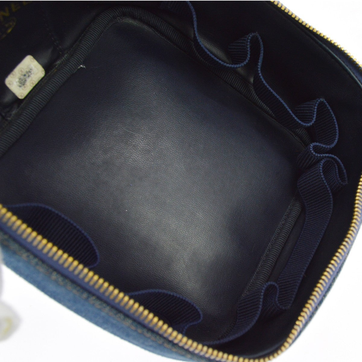 Chanel Vanity Case Quilted Denim Blue Denim_Jeans Clutche & Pouche Bag (Pre-Owned)