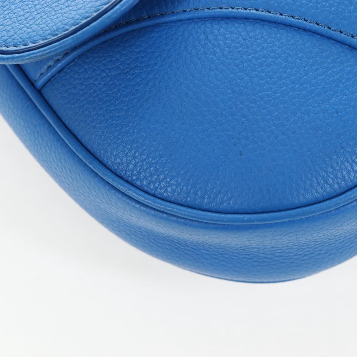 Christian Dior Saddle Leather Blue Leather Crossbody Bag Bag (Pre-Owned)