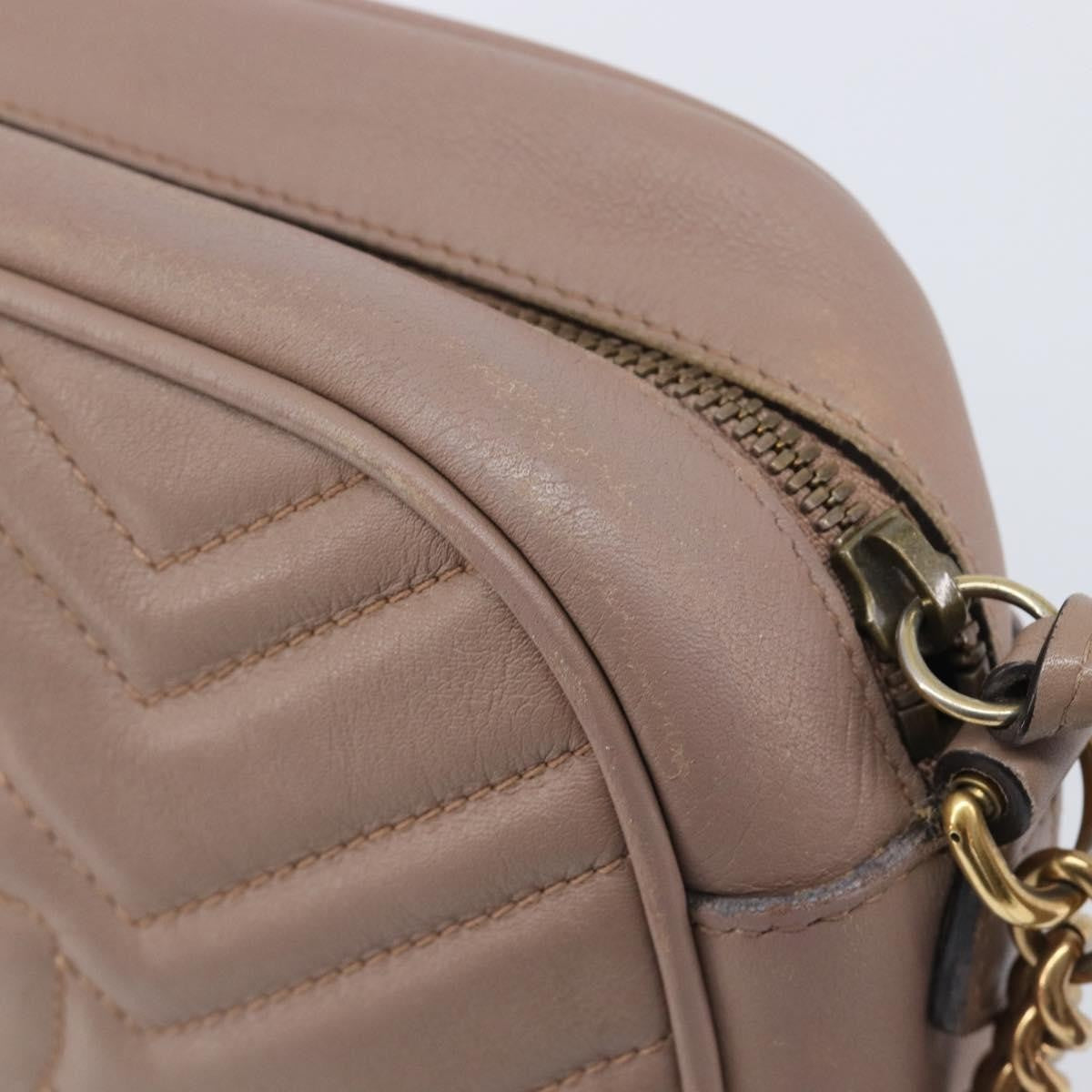 Gucci Gg Marmont Matelasse Leather Beige Leather Shoulder Bag Bag (Pre-Owned)