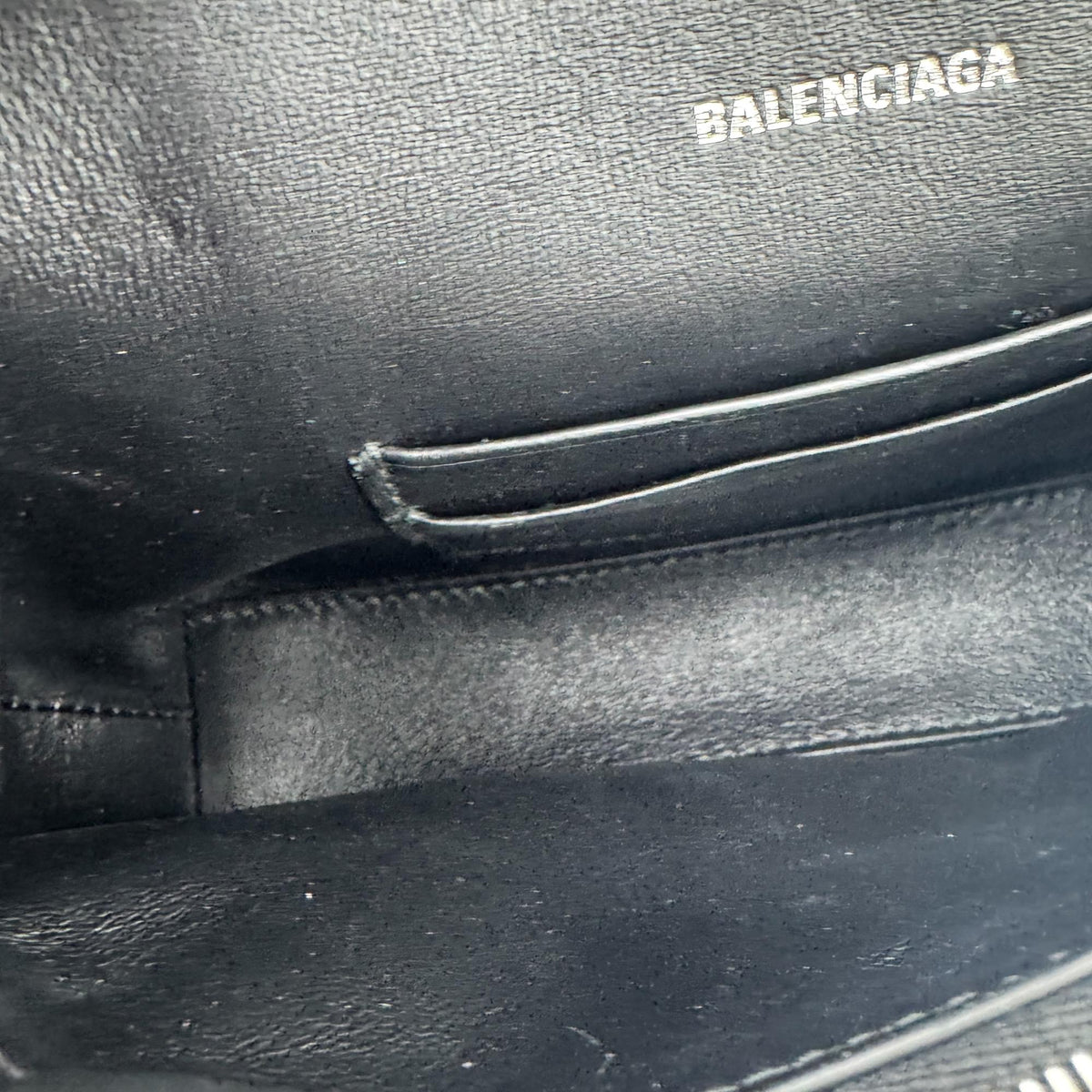 Balenciaga Hourglass Chain Leather Black Leather Shoulder Bag Bag (Pre-Owned)