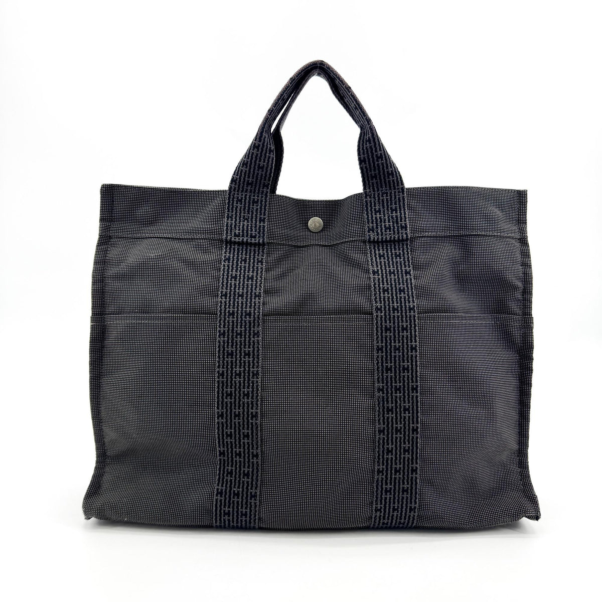Hermes Fourre-Tout Herline Canvas Black Polyamide Tote Bag Bag (Pre-Owned)
