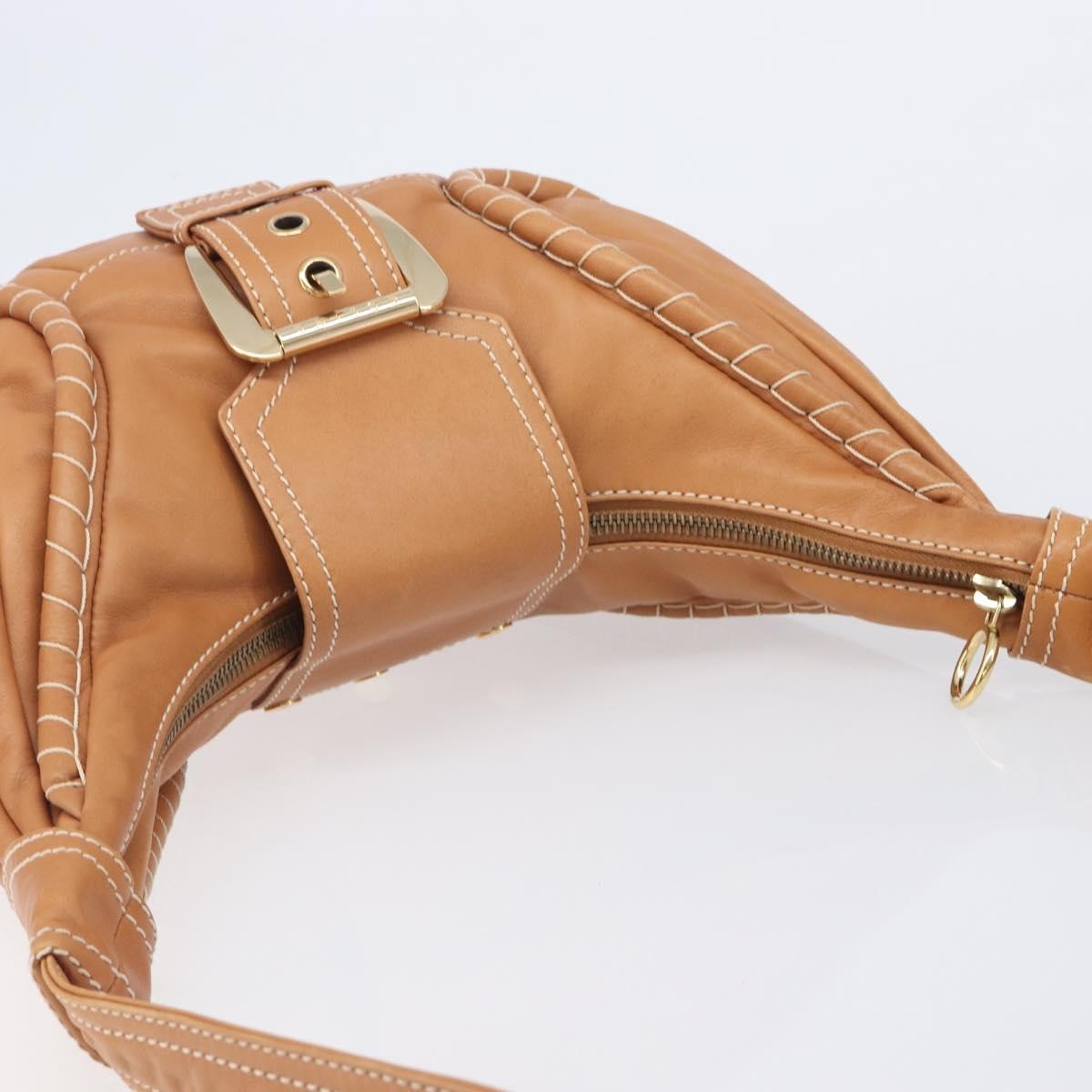 Celine Shoulder Leather Brown Leather Shoulder Bag Bag (Pre-Owned)