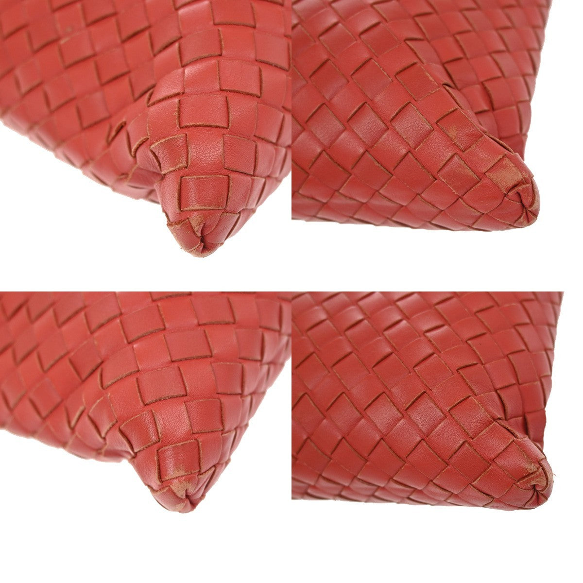 Bottega Veneta Flat Messenger Intrecciato Nappa Red Leather Crossbody Bag Bag (Pre-Owned)
