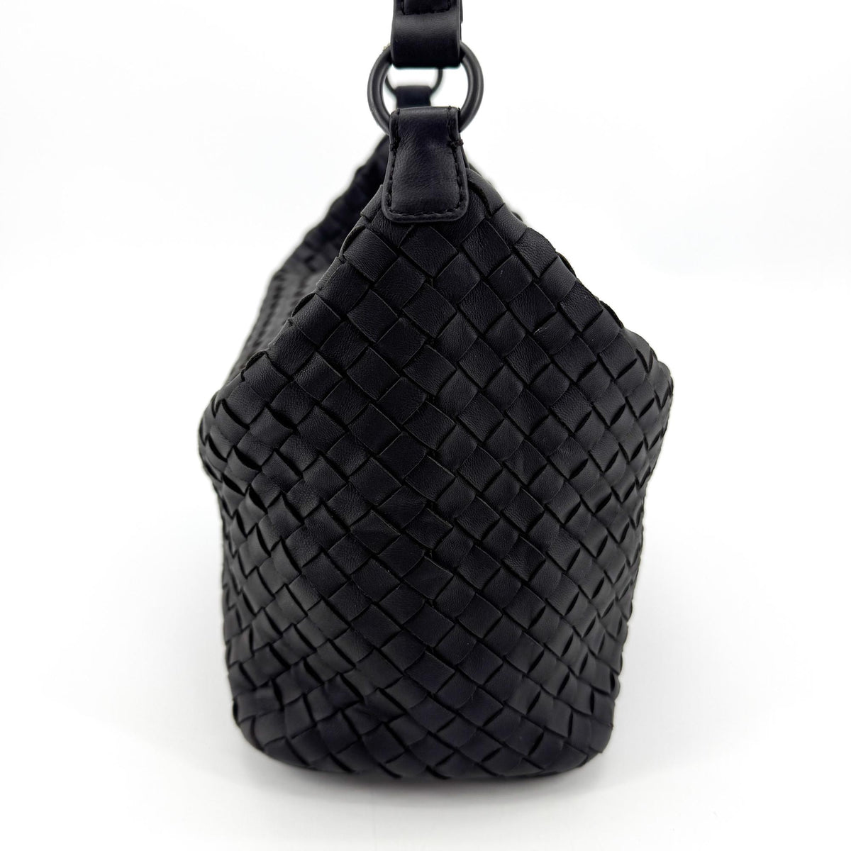 Bottega Veneta Wallace Intrecciato Nappa Black Leather Shoulder Bag Bag (Pre-Owned)