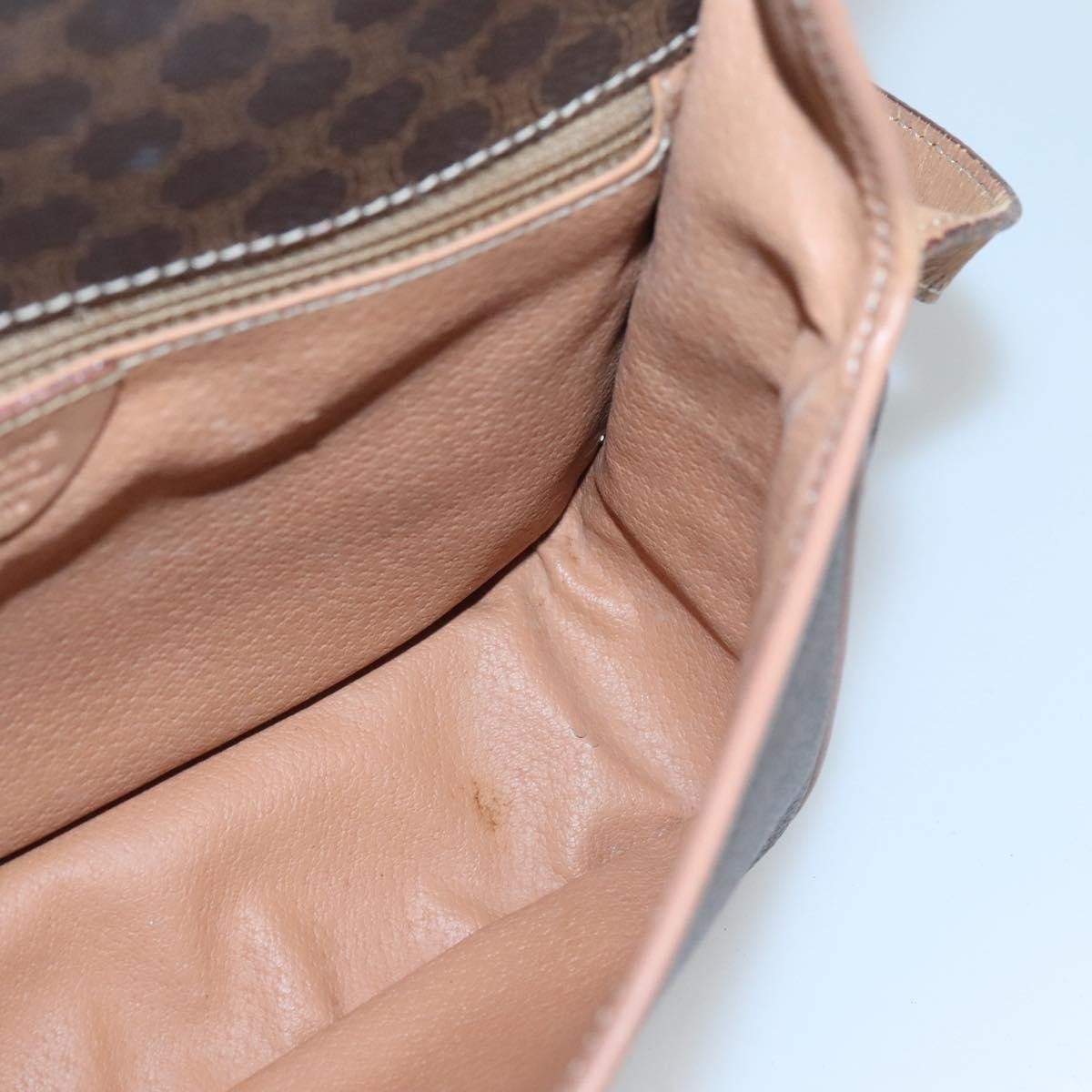 Celine Vintage Macadam Canvas And Leather Brown Canvas Shoulder Bag Bag (Pre-Owned)