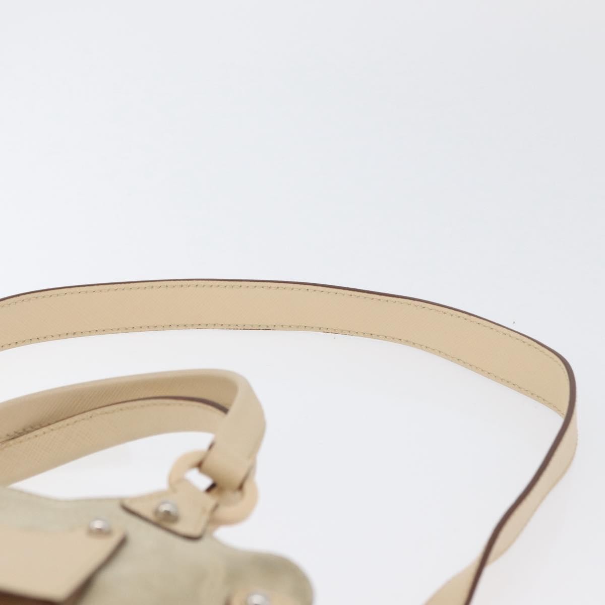Salvatore Ferragamo Gancini Suede Beige Suede Handbag (Pre-Owned)