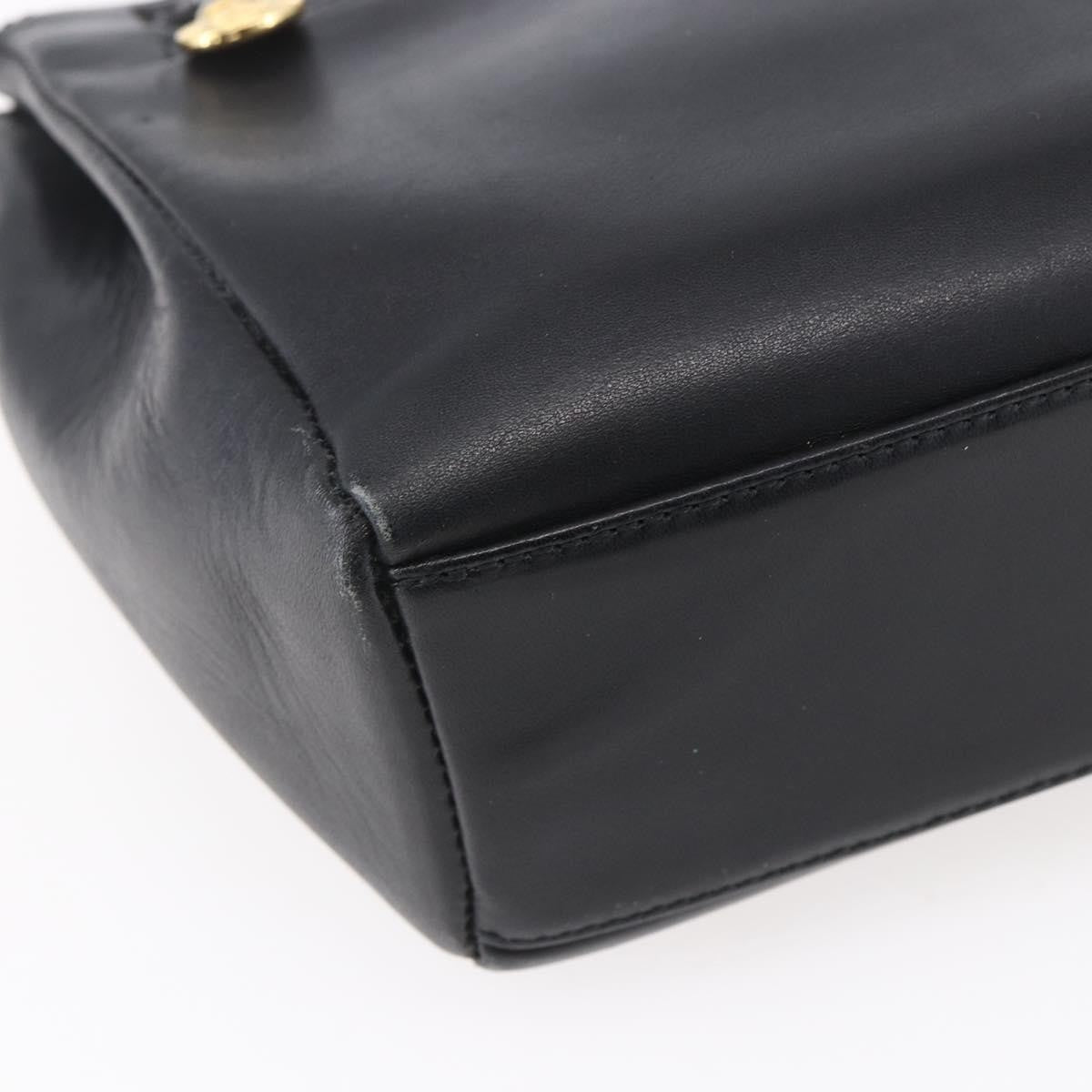 Versace Vintage Leather Black Leather Shoulder Bag Bag (Pre-Owned)