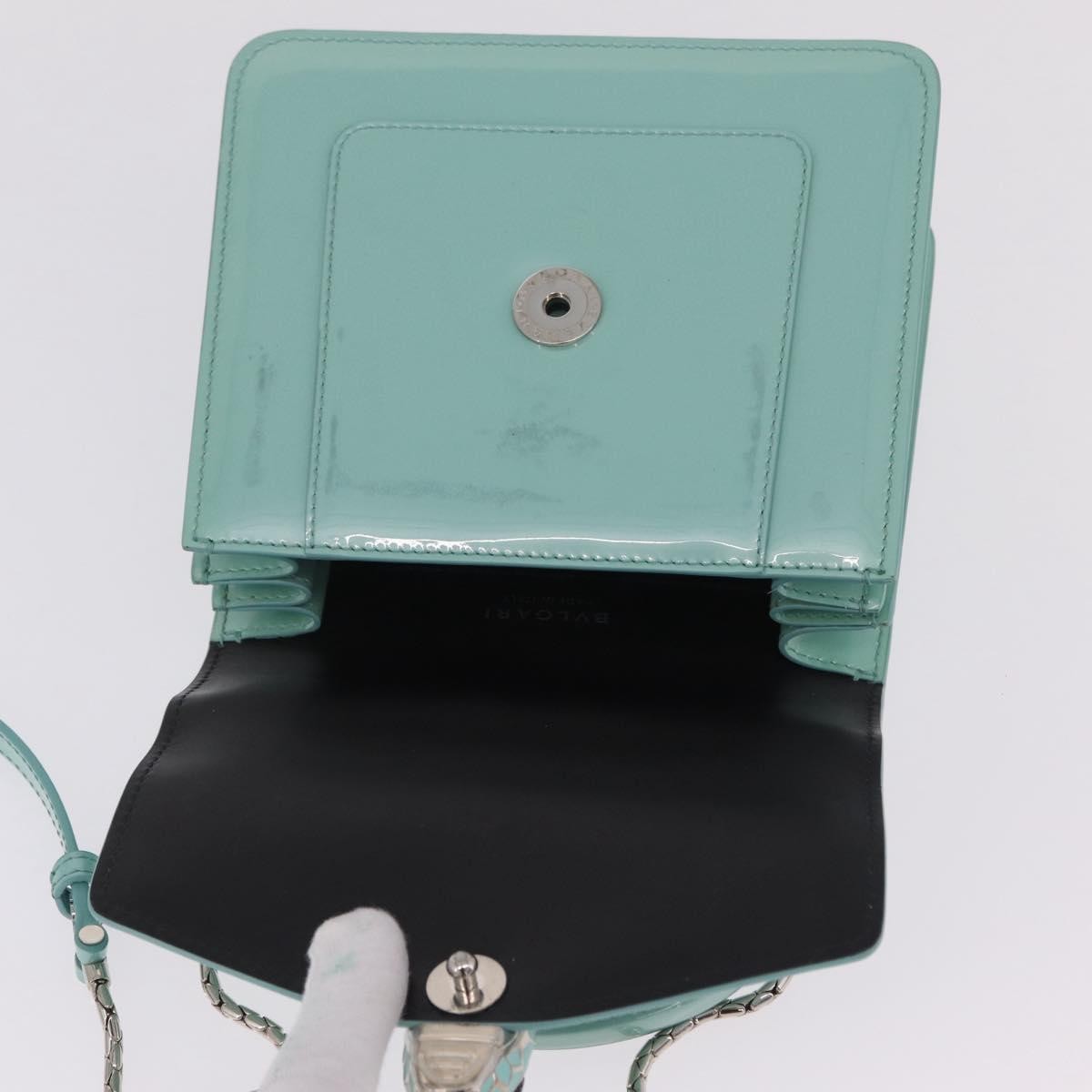 Bvlgari Serpenti Forever Top Handle Patent Green Patent_Leather Handbag (Pre-Owned)