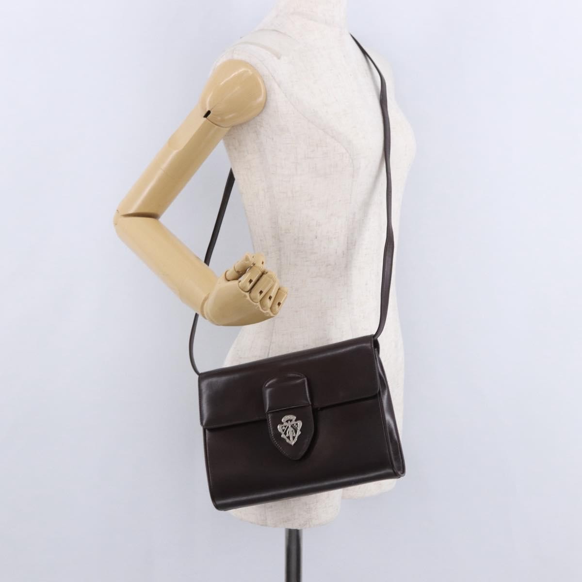 Gucci Vintage Leather Brown Leather Shoulder Bag Bag (Pre-Owned)