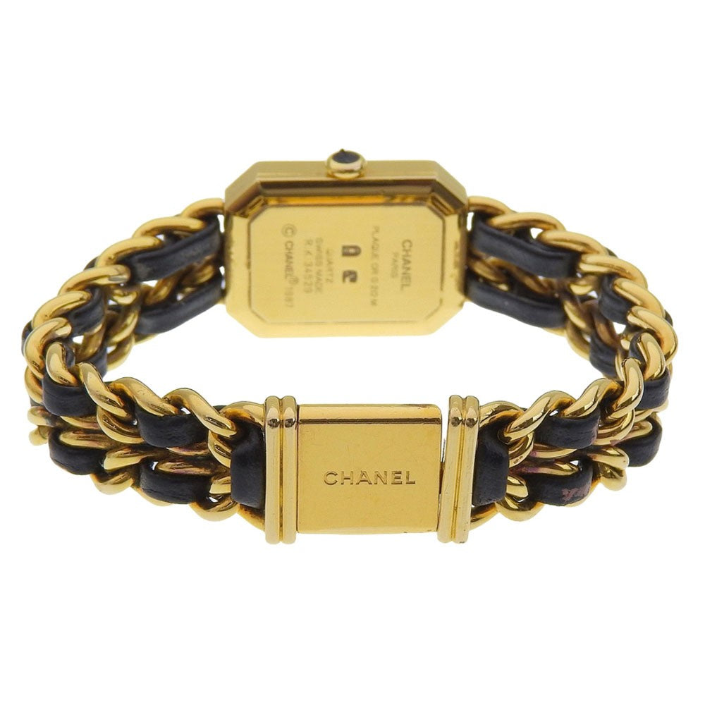 Chanel Premiere Rock Quartz Plated Metal And Leather Watch (Pre-Owned)