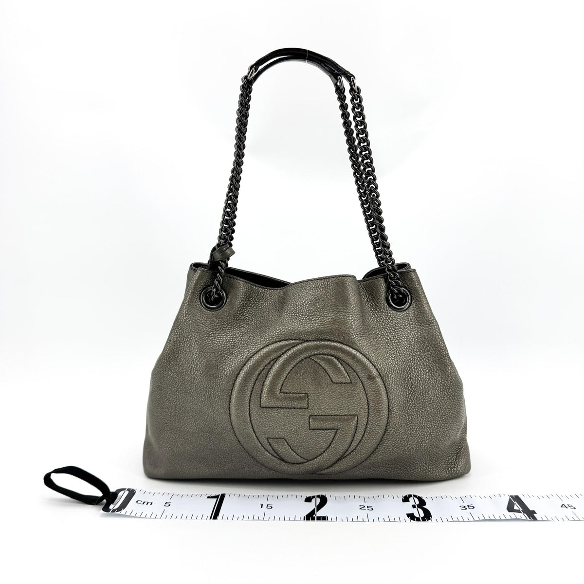 Gucci Soho Chain Strap Leather Silver Leather Shoulder Bag Bag (Pre-Owned)