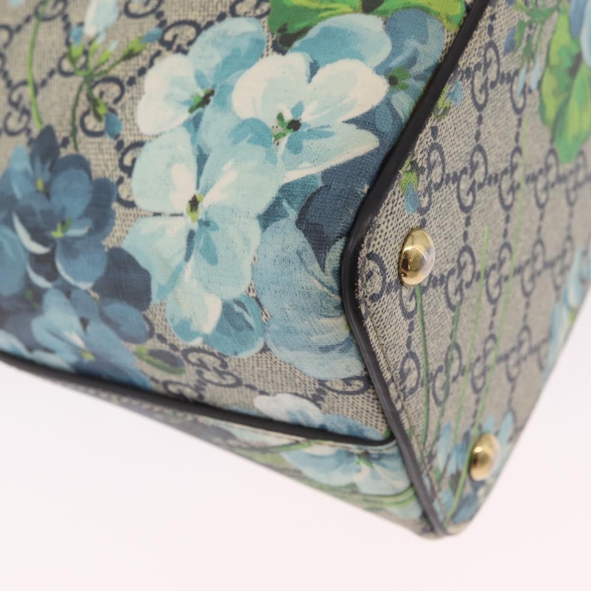 Gucci Linea A Convertible Blooms Print Gg Coated Canvas Navy Canvas Tote Bag Bag (Pre-Owned)