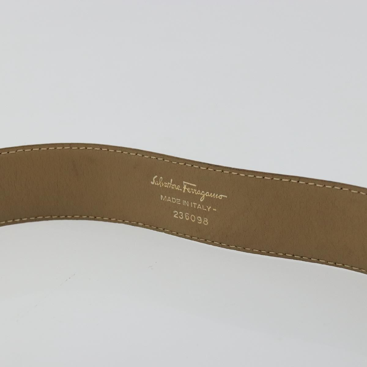 Salvatore Ferragamo Gancini Buckle Reversible Belt Leather White Leather Belts Accessory (Pre-Owned)