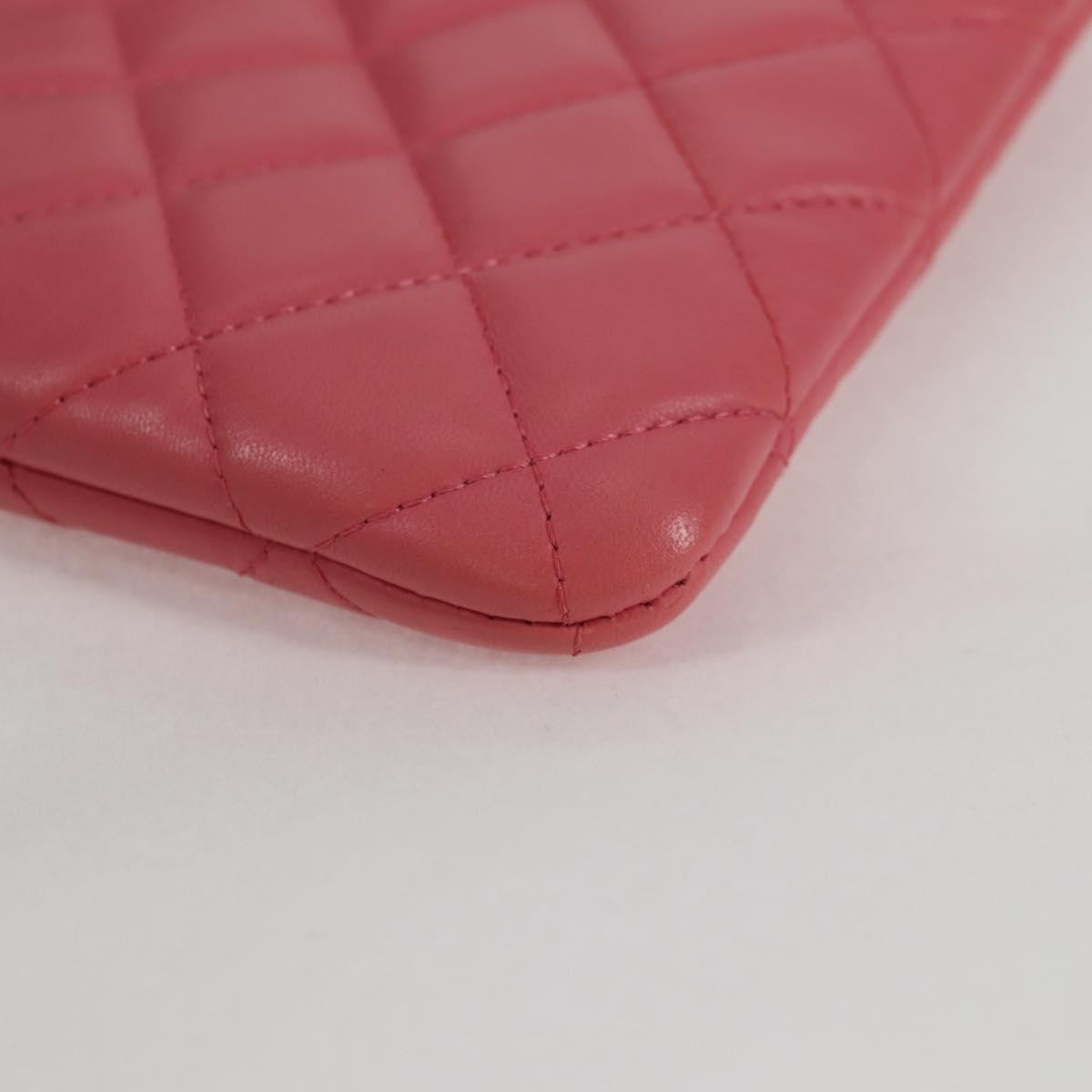 Chanel Cc Casino O Case Clutch Quilted Lambskin Pink Leather Clutche & Pouche Bag (Pre-Owned)