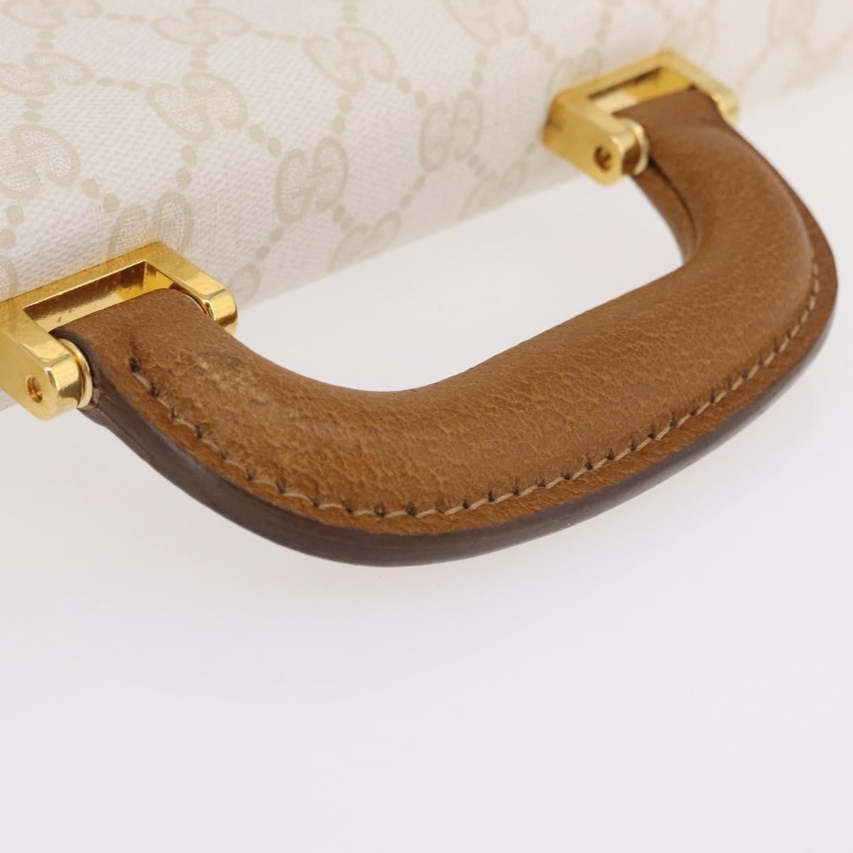 Gucci Business Gg Canvas With Leather Beige Canvas Handbag (Pre-Owned)