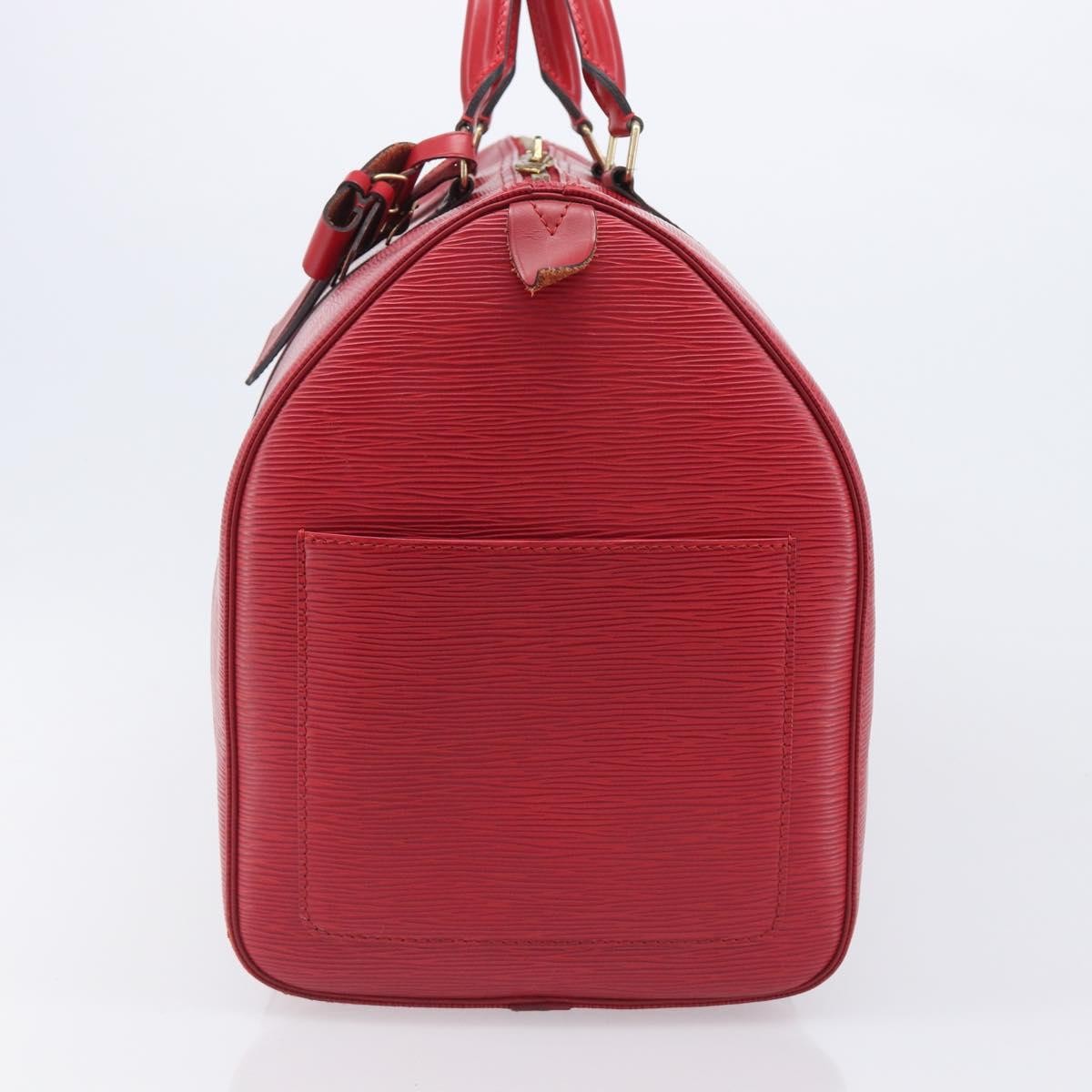 Louis Vuitton Keepall Epi Leather Red Leather Travel Bag Bag (Pre-Owned)