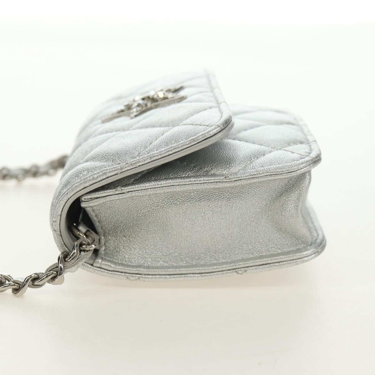 Chanel Cc Star Flap Chain Belt Quilted Lambskin Silver Leather Clutche & Pouche Bag (Pre-Owned)