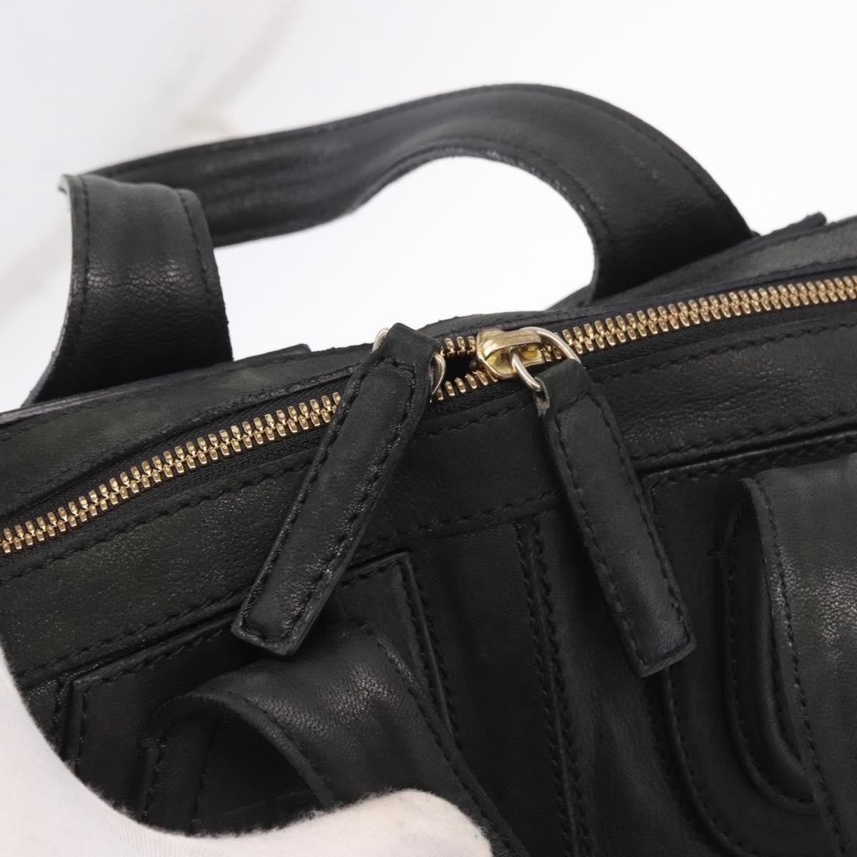 Givenchy Nightingale Satchel Leather Black Leather Handbag (Pre-Owned)