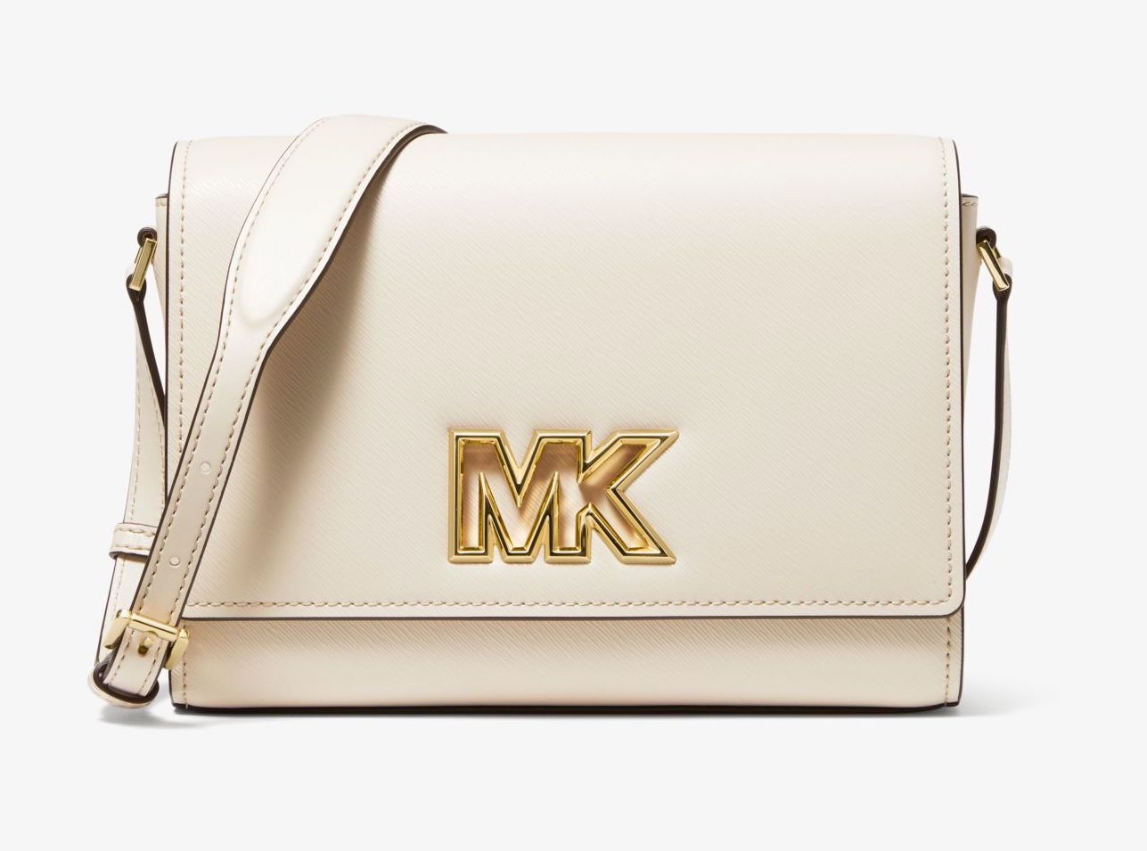 Michael Kors MIMI Medium leather MK Signature LOGO Flap Messenger Crossbody Bag